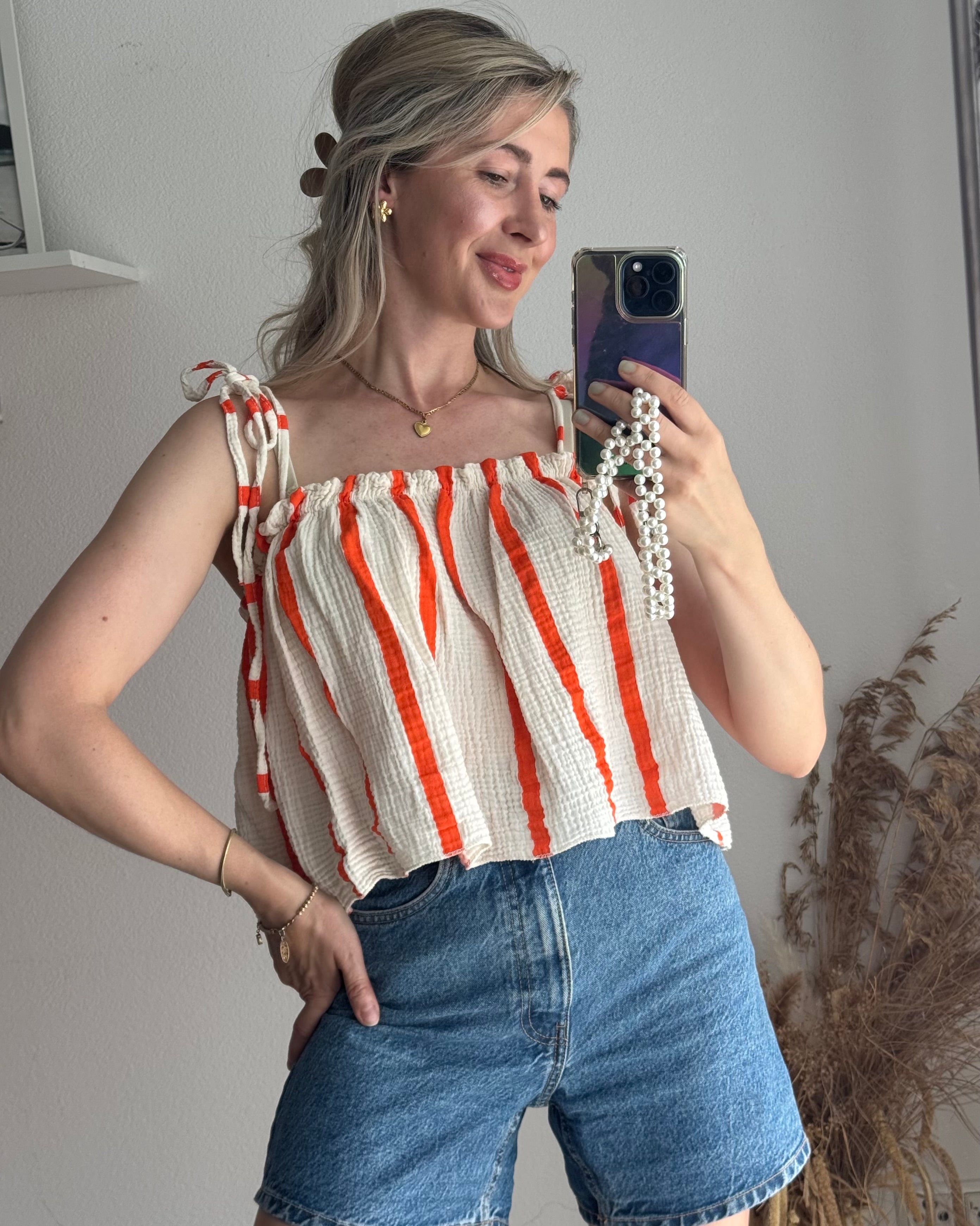 Musselin Top gestreift