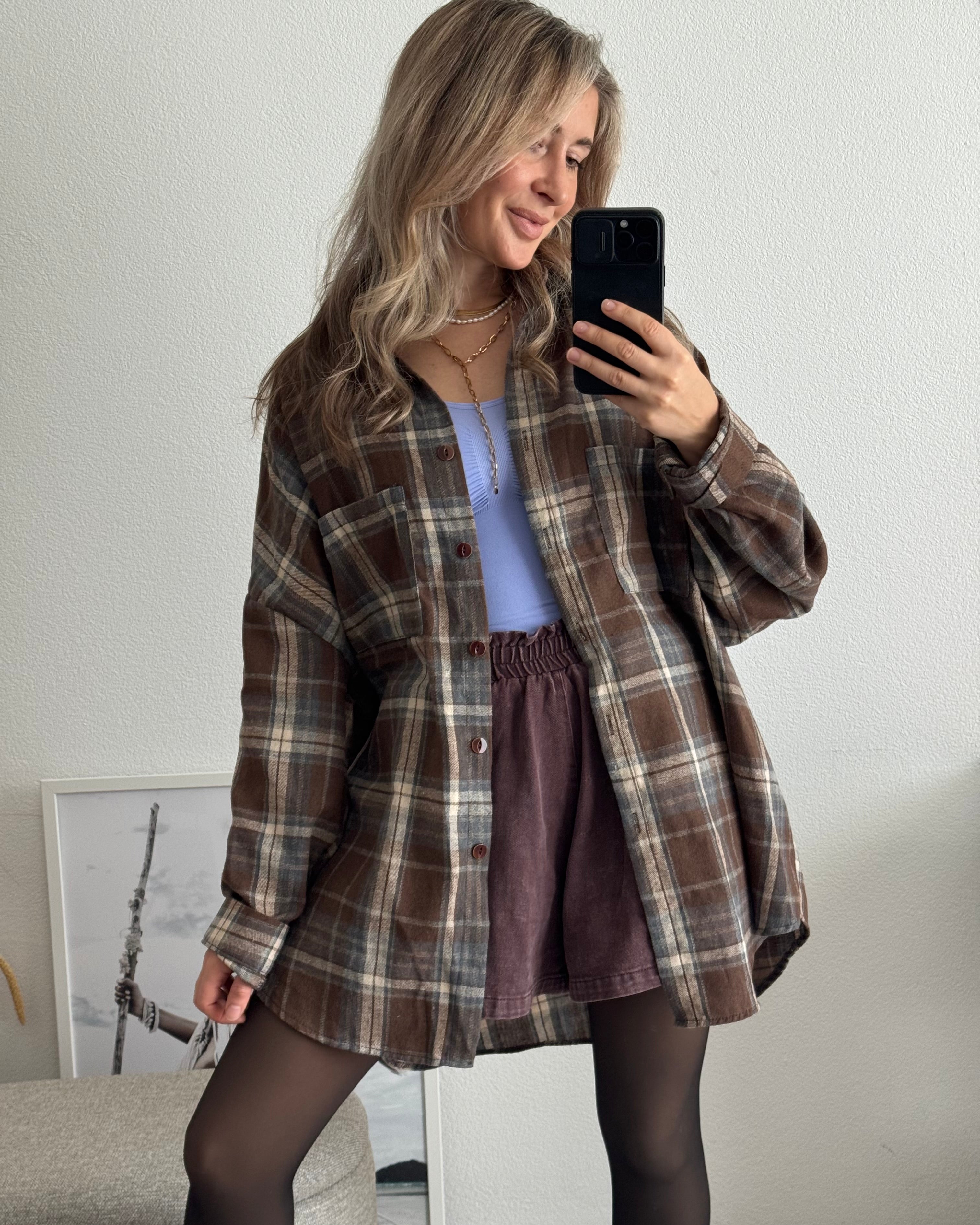 Baumwollhemd mit Karomuster