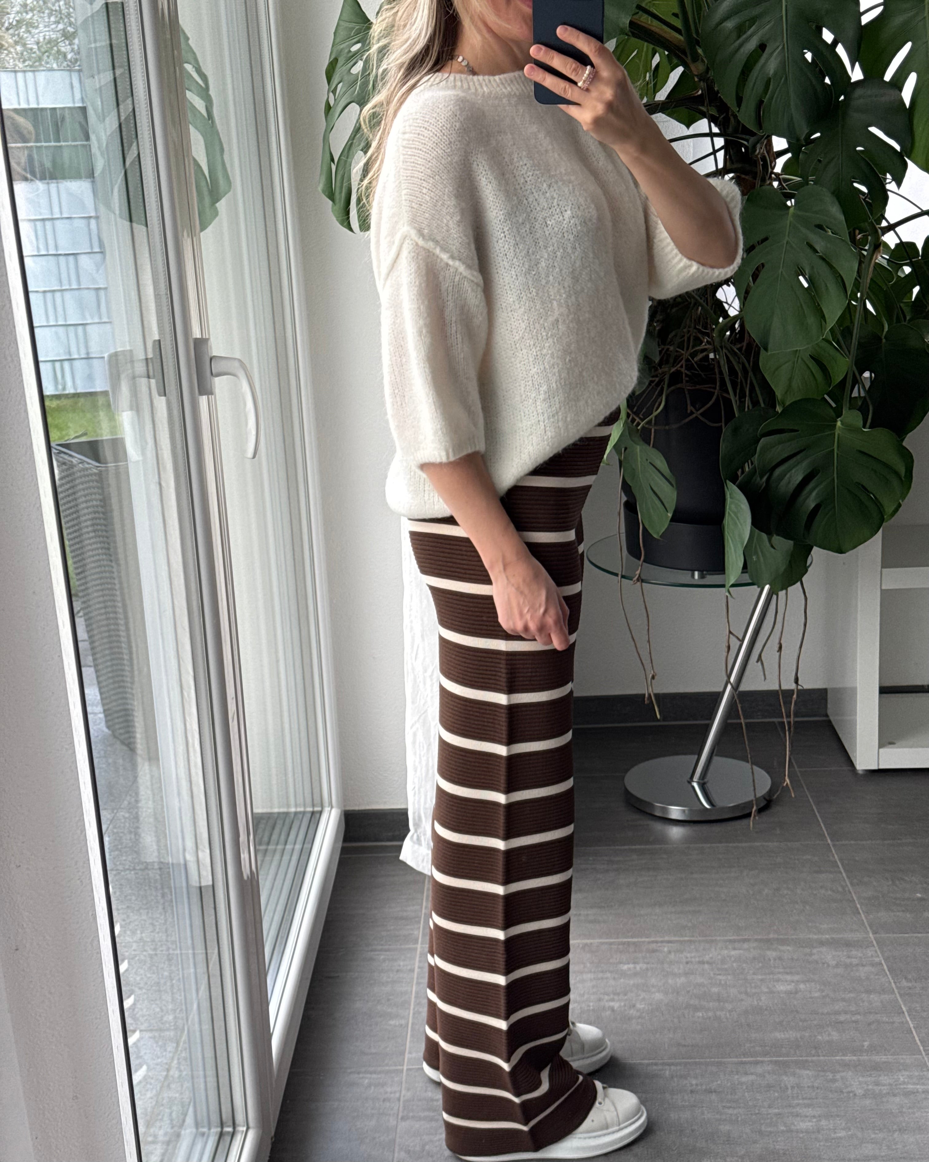 Hose gestreift Braun