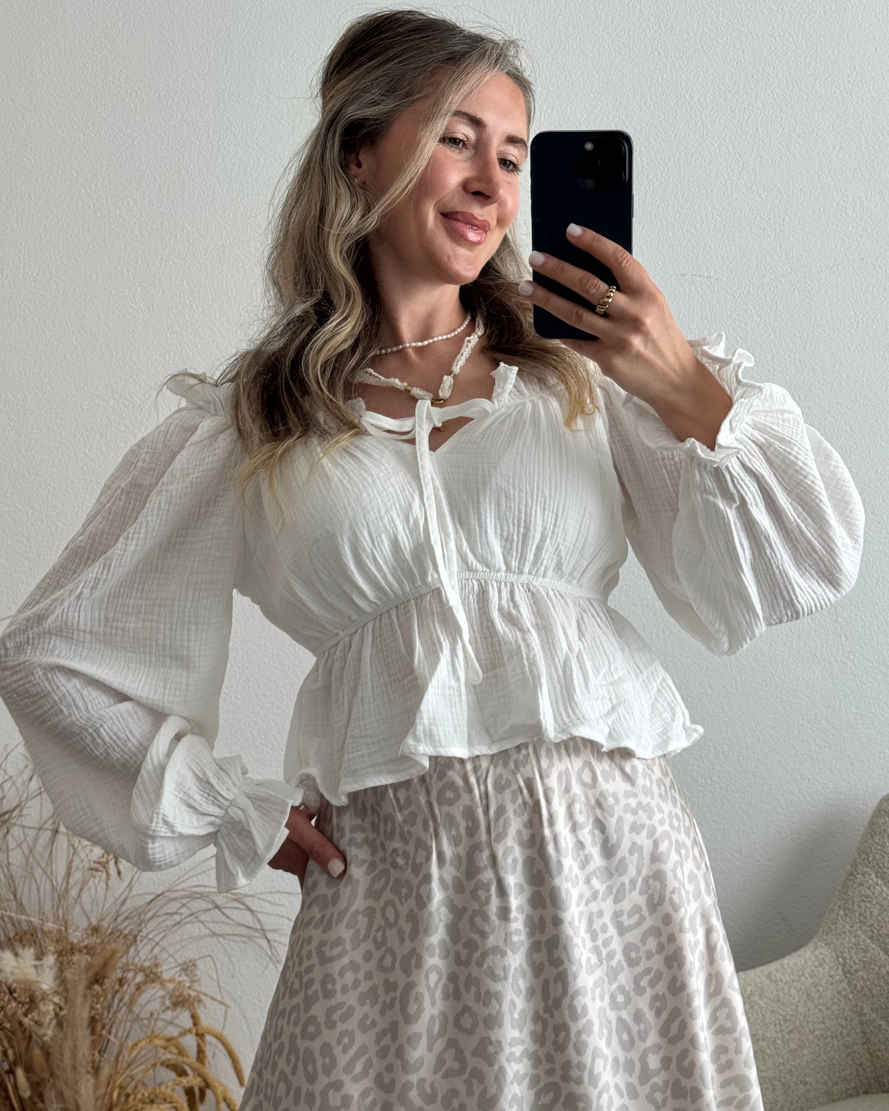 Musselinbluse Bella weiß