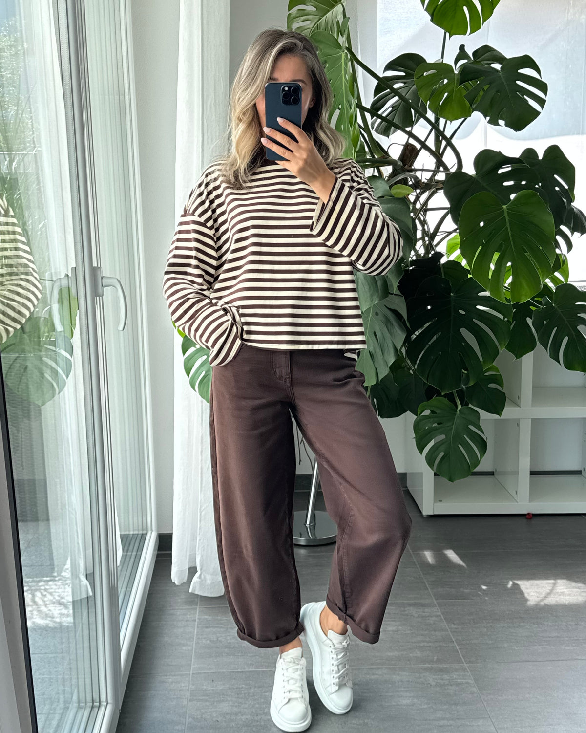 Stretch Ballon Jeans Braun