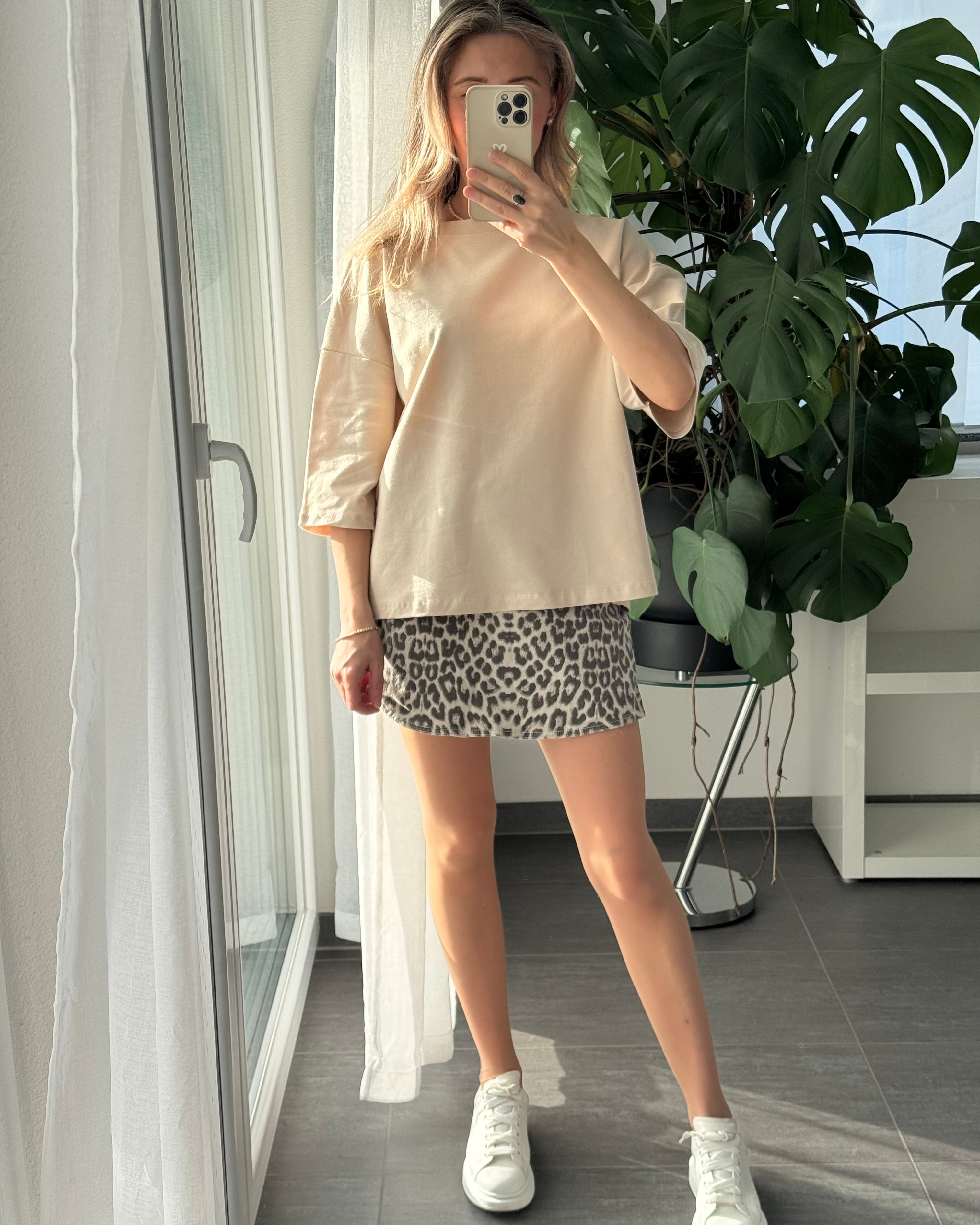 hochwertiges Oversize Shirt beige