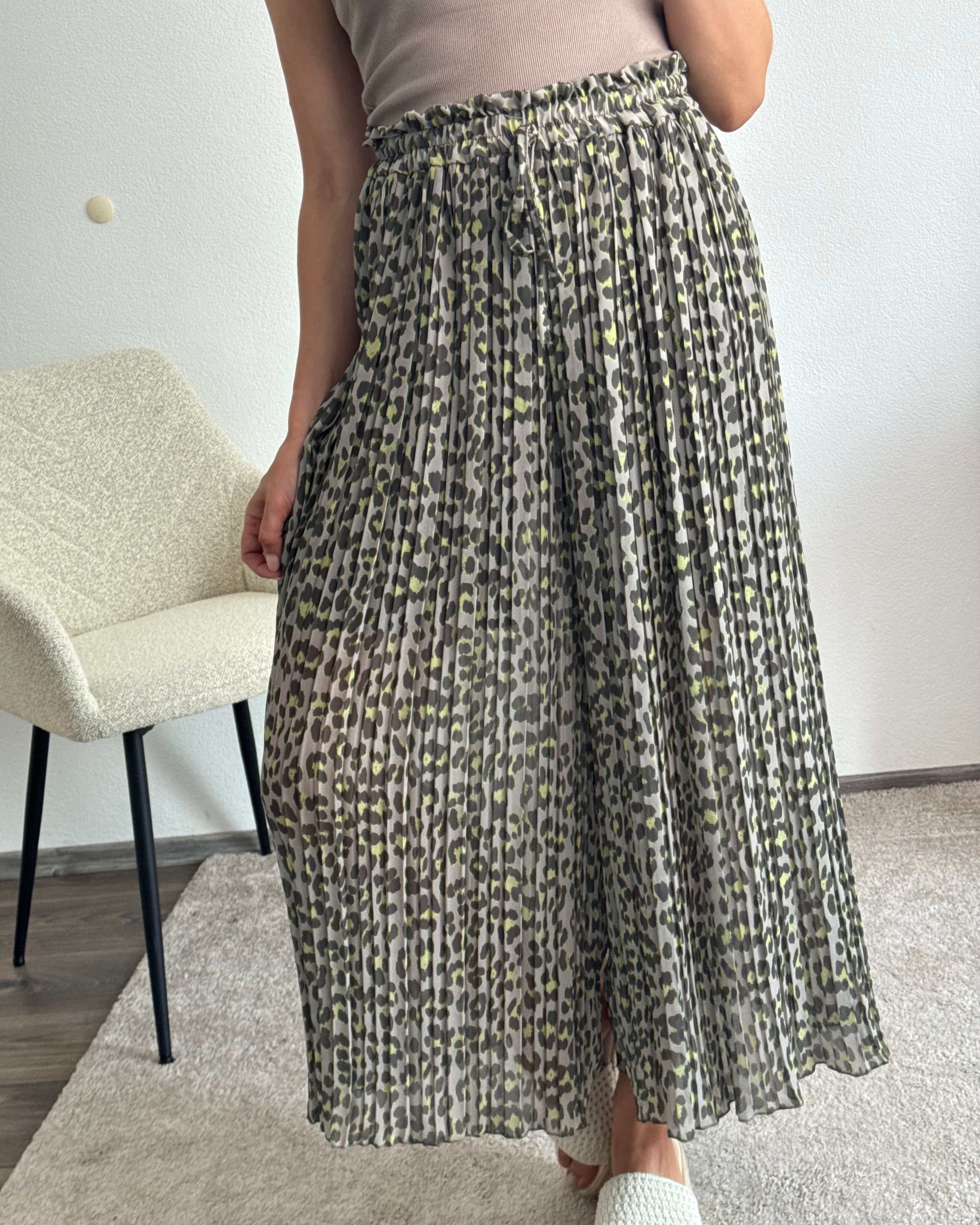Plisseehose Leo Khaki Grau