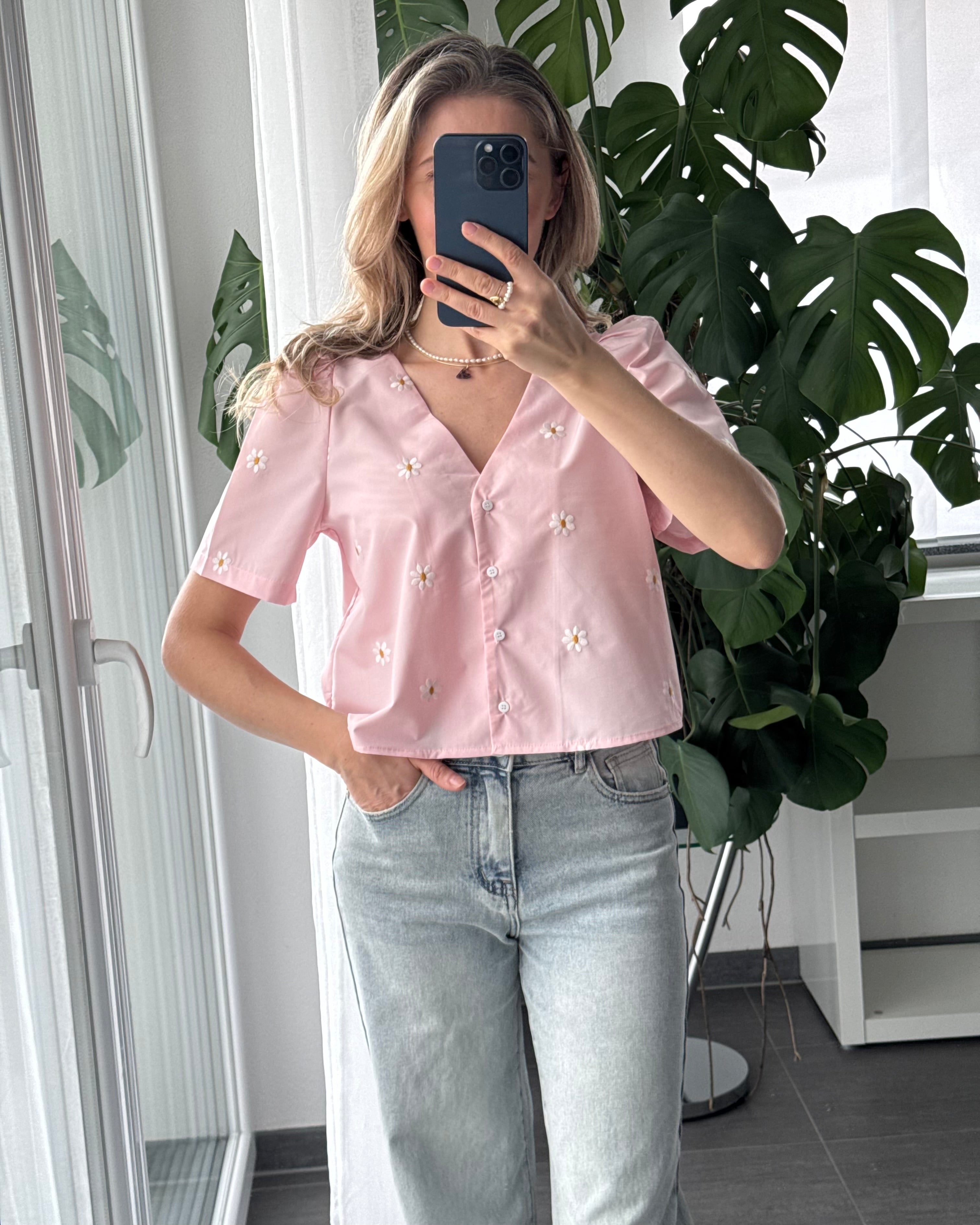 Bluse Flower Kiss Rosa