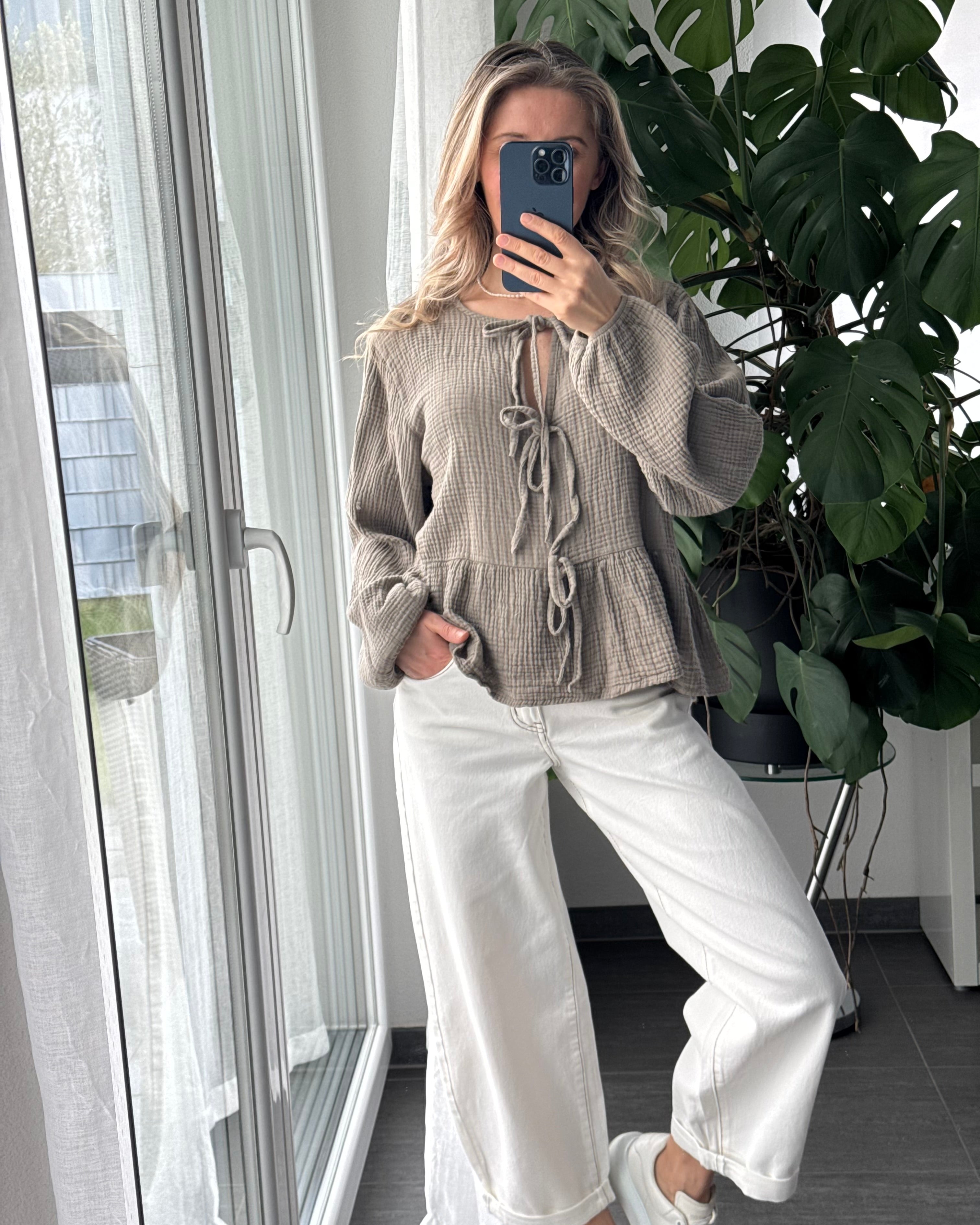 Musselinbluse Melly taupe