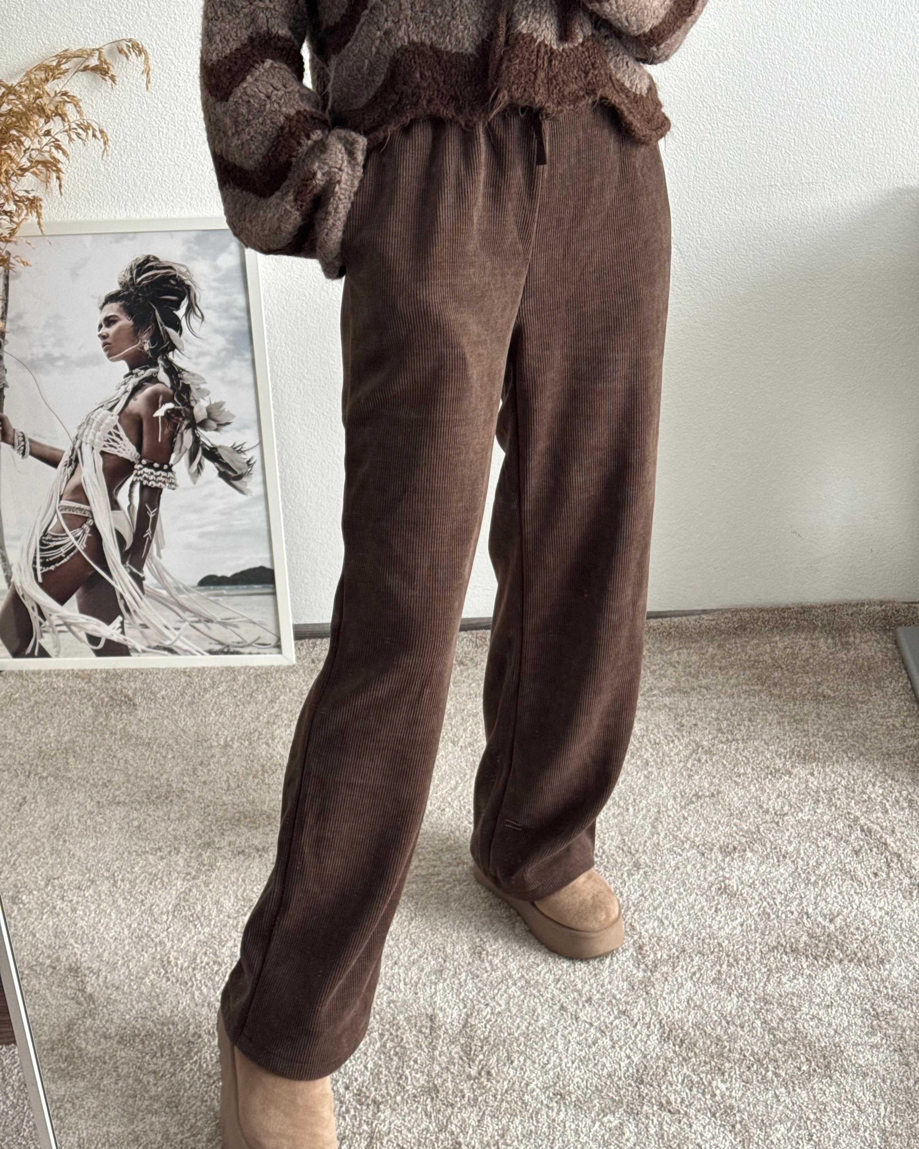 Cordhose SCHOKOBRAUN kürzere Variante