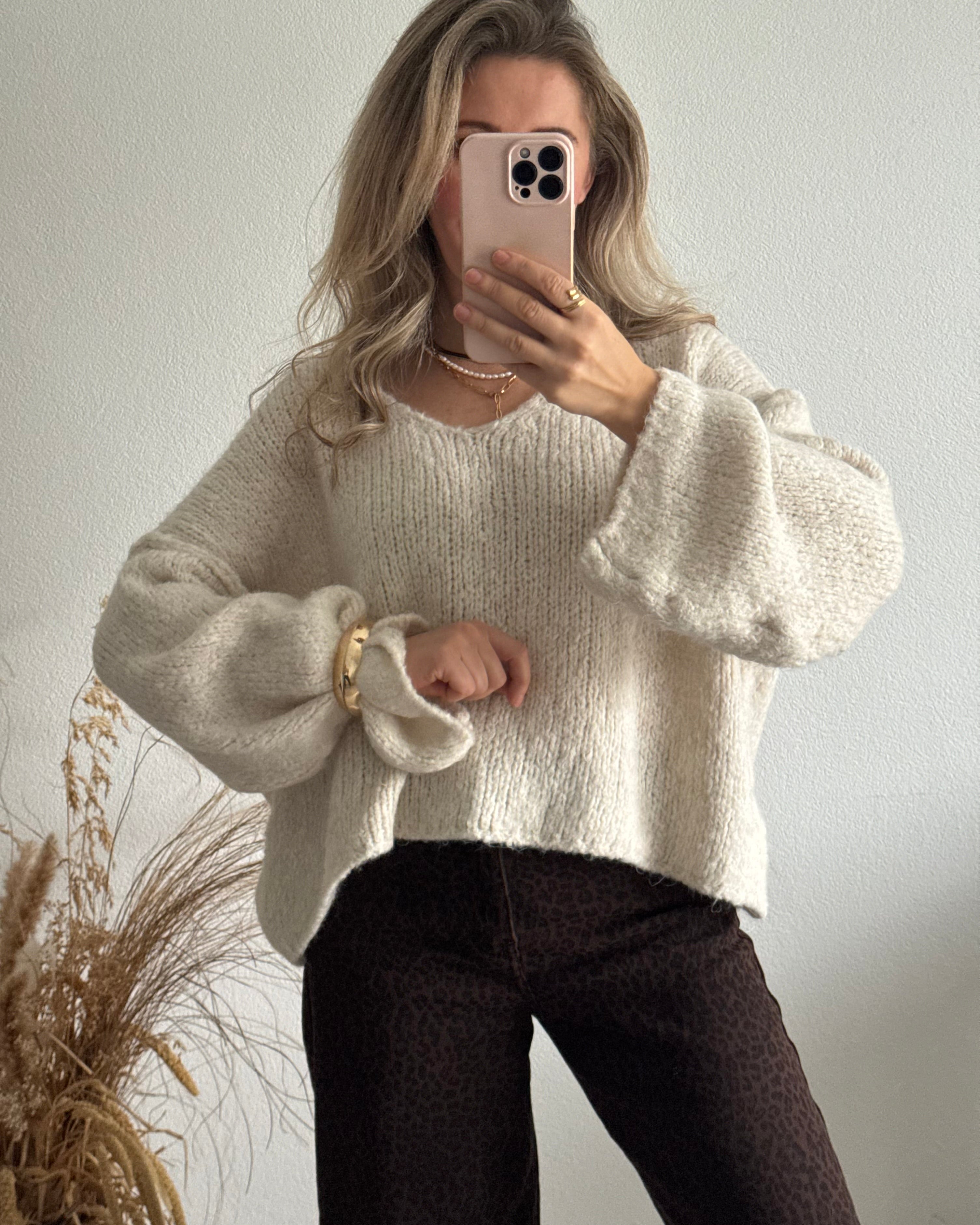 Strickpullover Fluffy Creme
