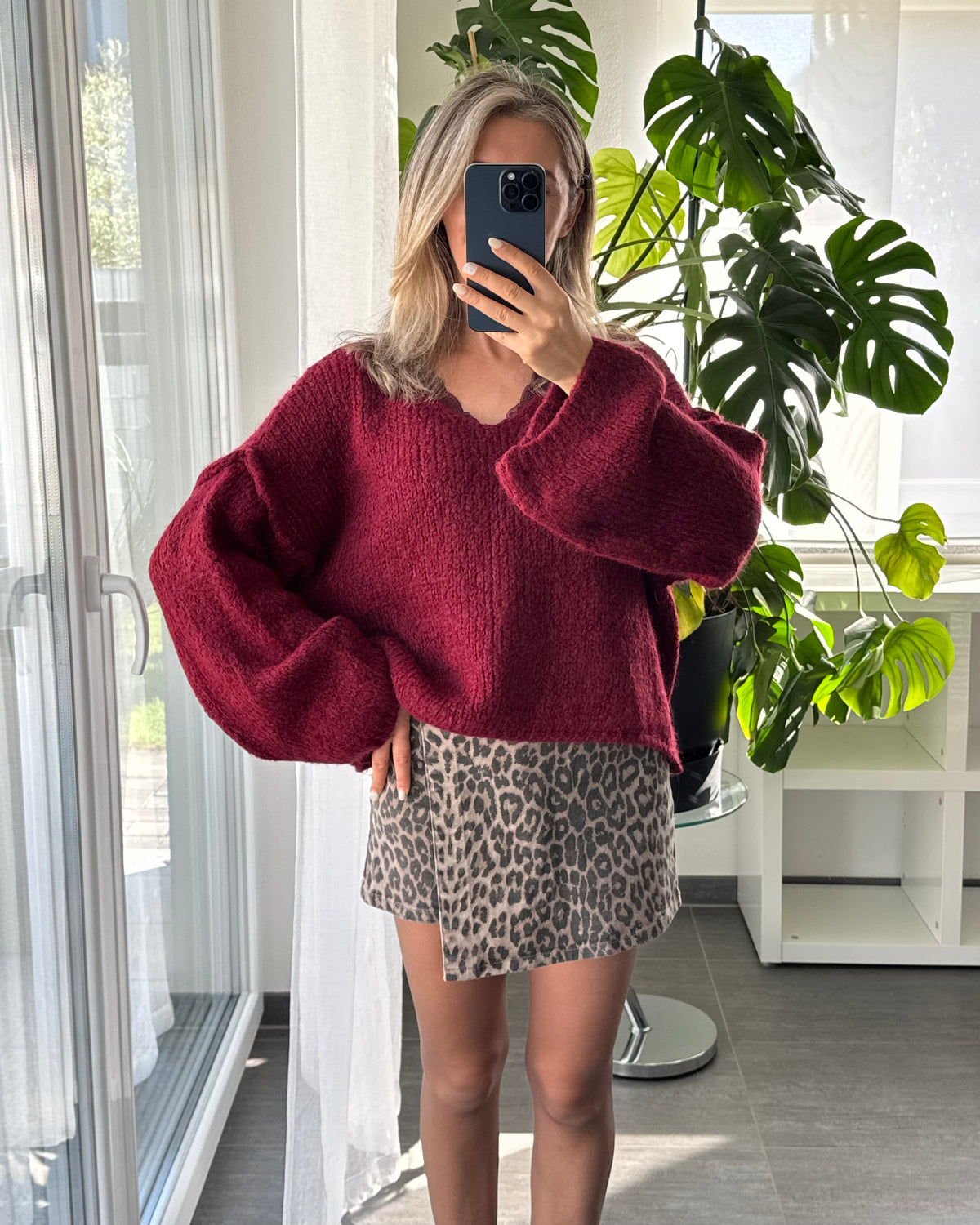 Strickpullover Fluffy Bordeaux