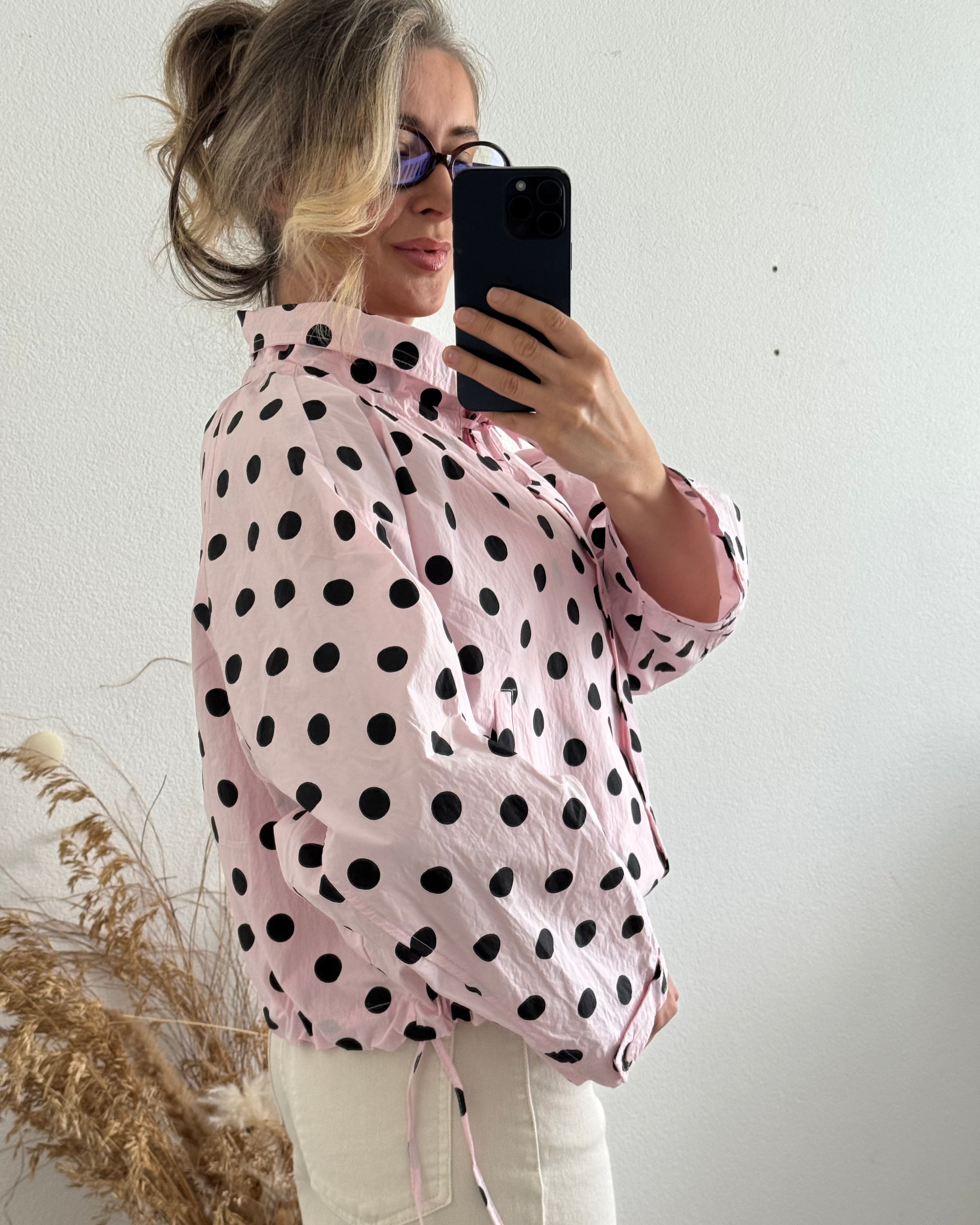 Soft Pink Polka Dots Jacket