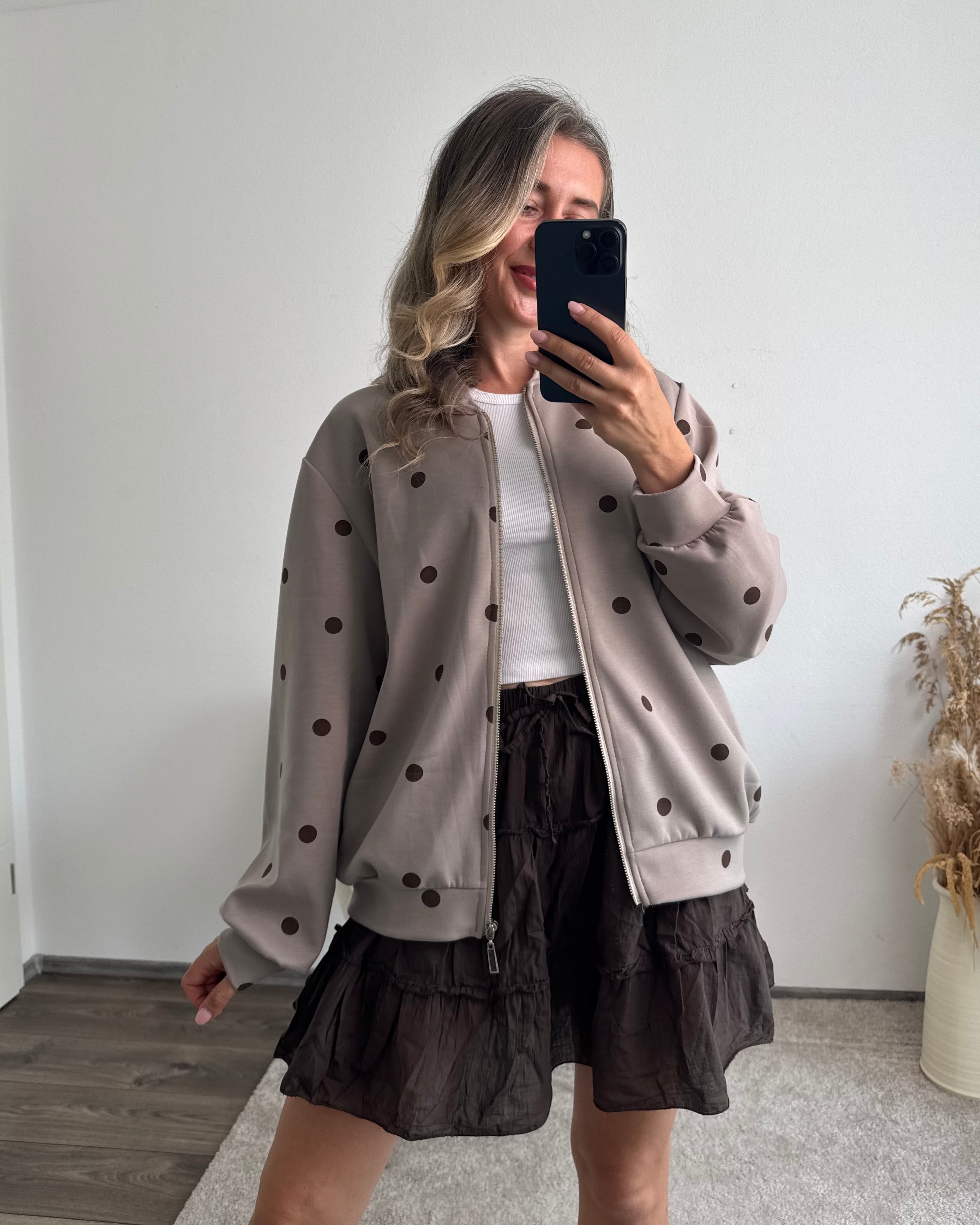Sweatjacke Mocha Dots