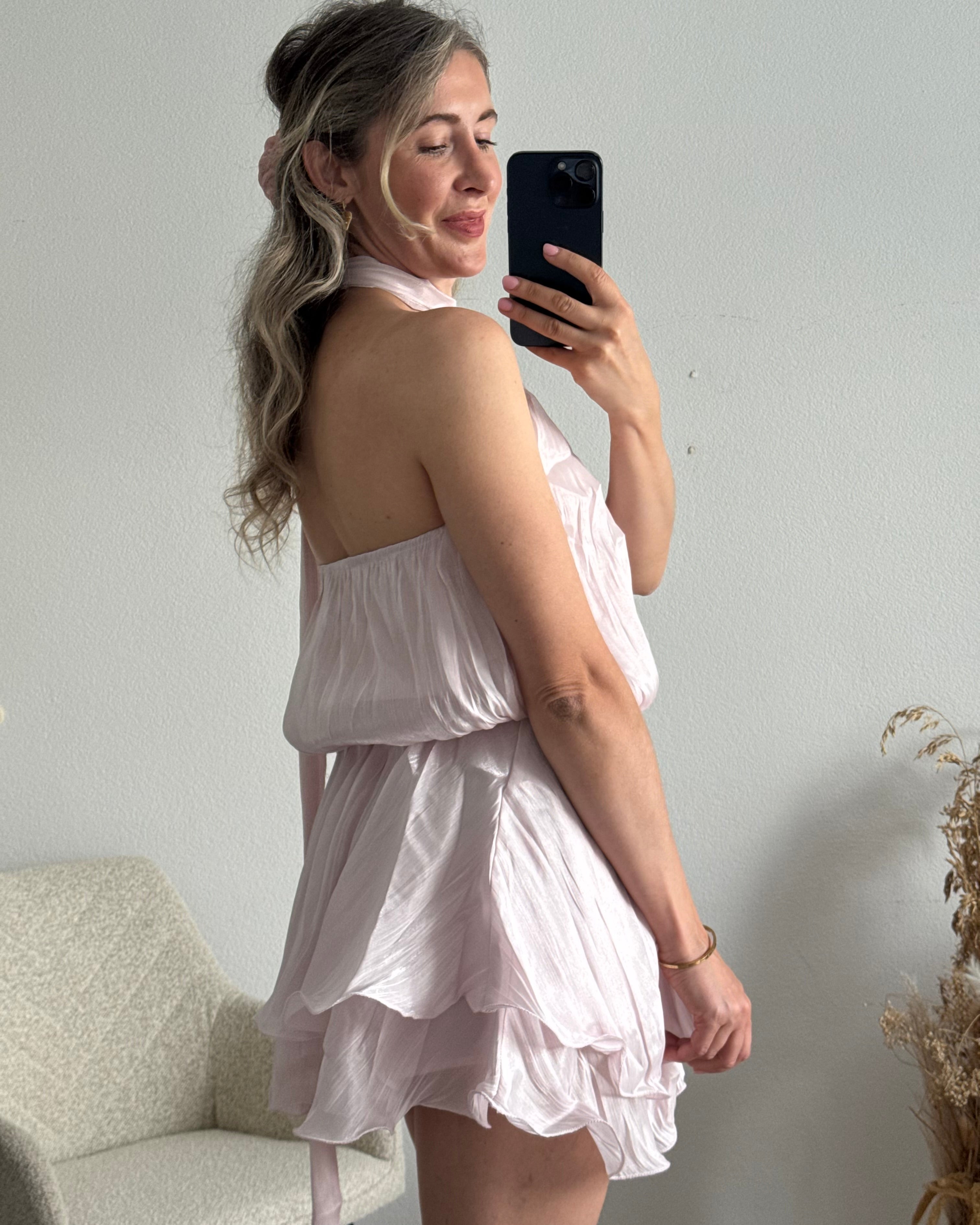 Golden Hour Mini Kleid rosa