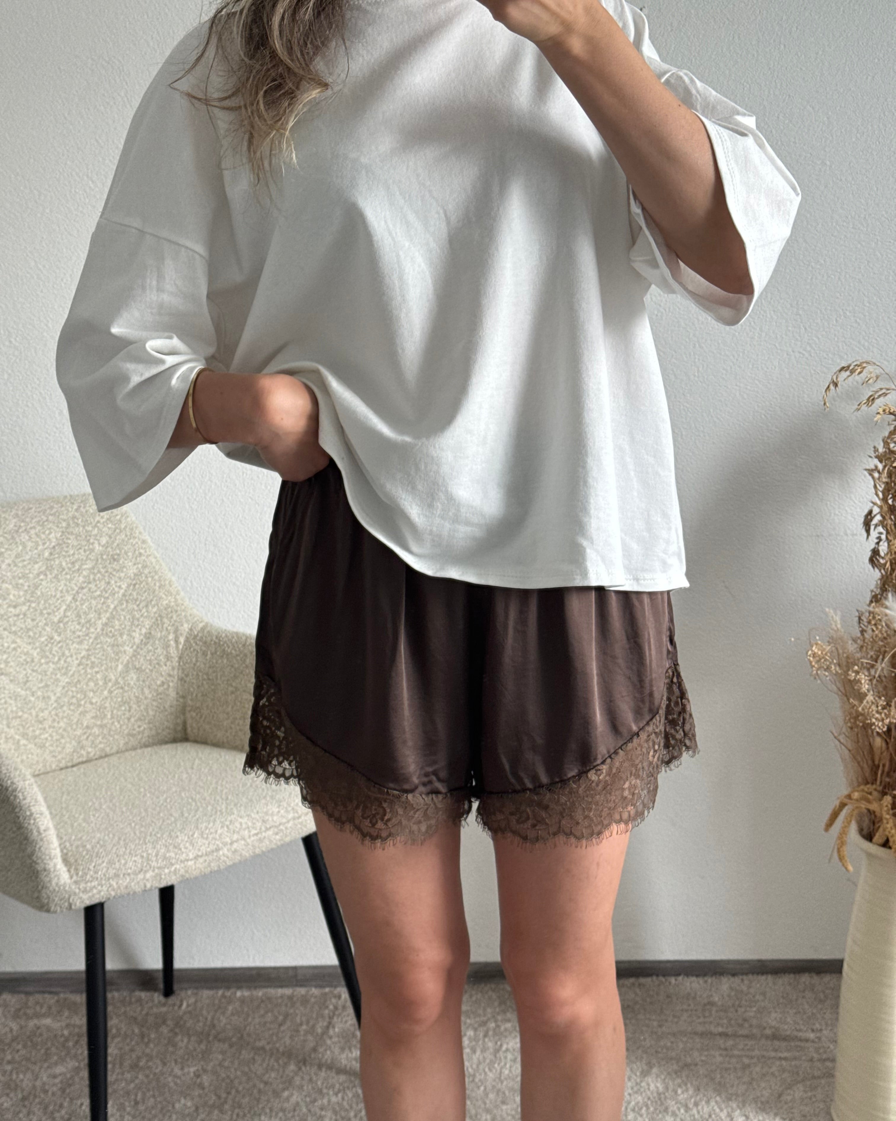Spitzen Shorts Braun