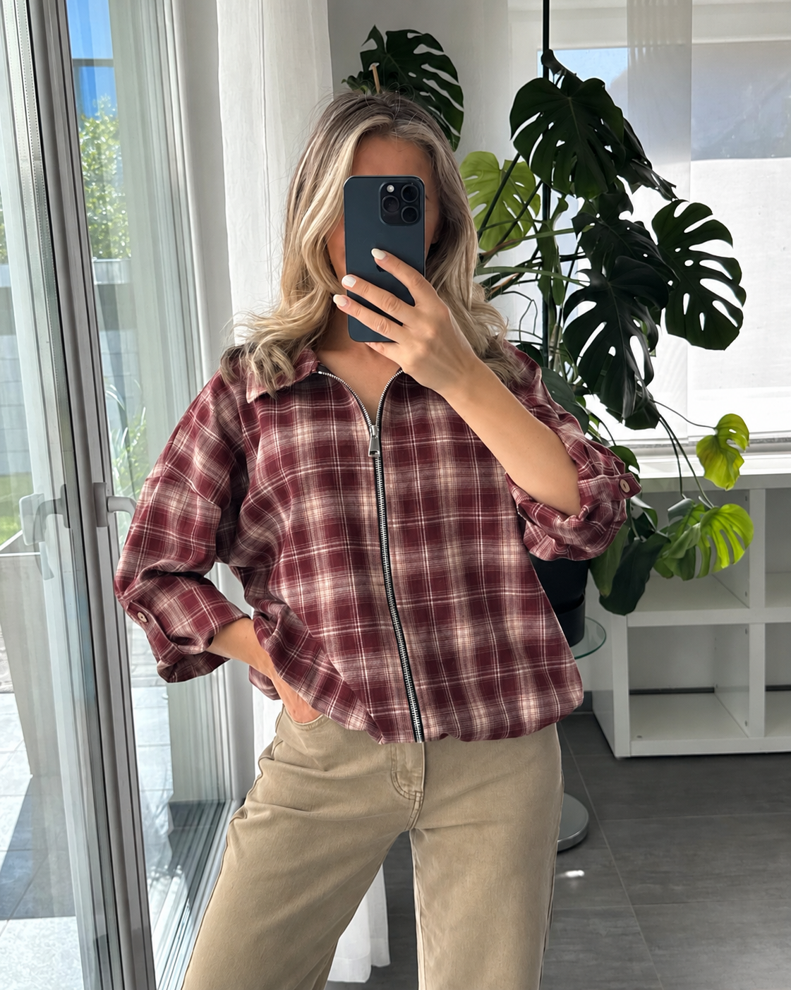Check Jacket Livia Bordeaux