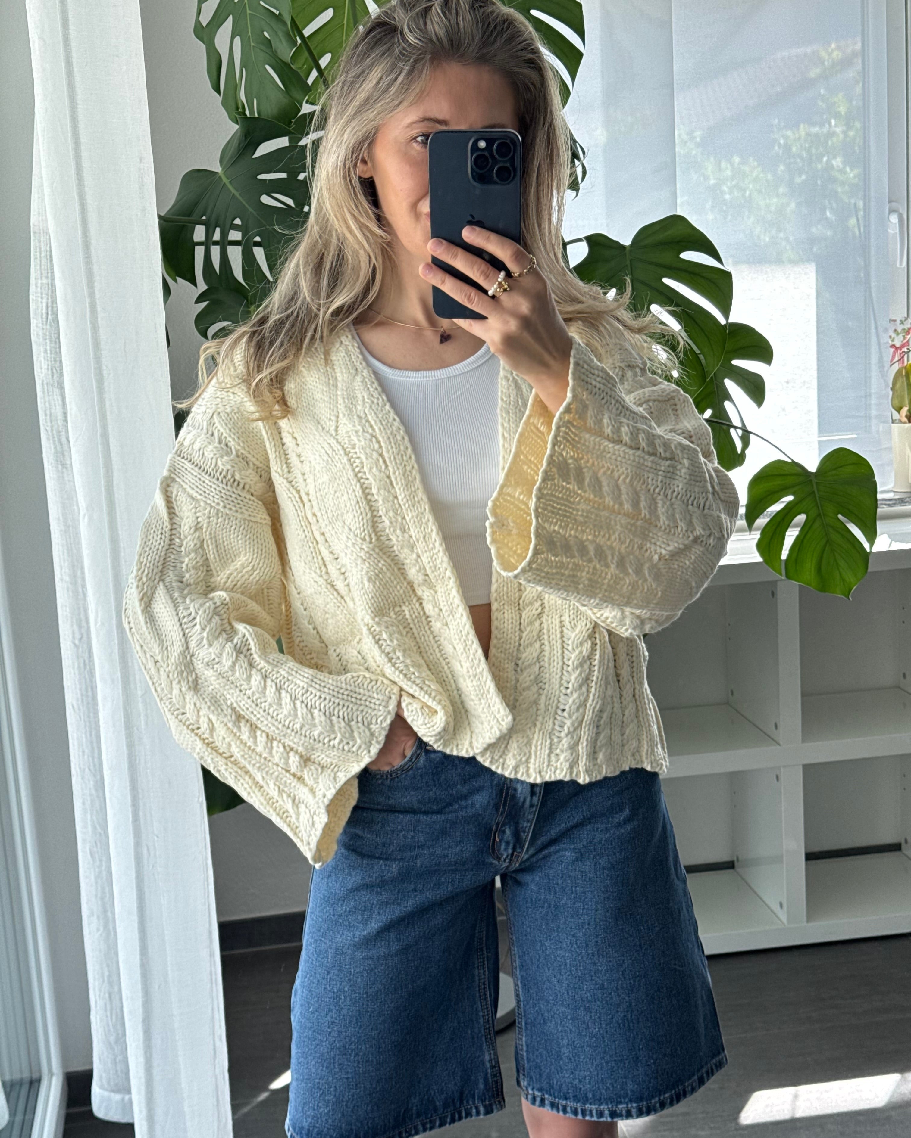 Offener Cardigan Creme