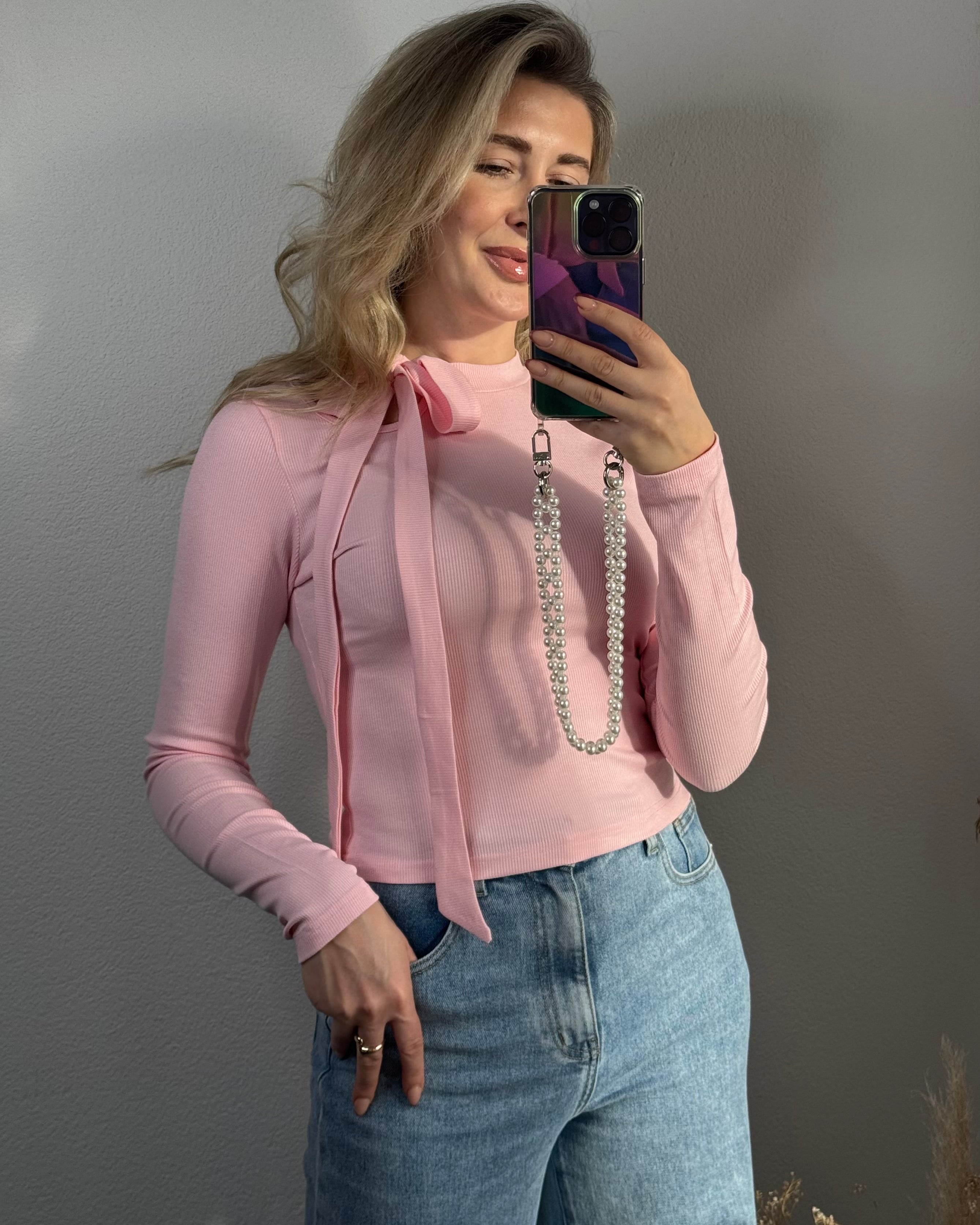 softy top mit Schleife ROSA