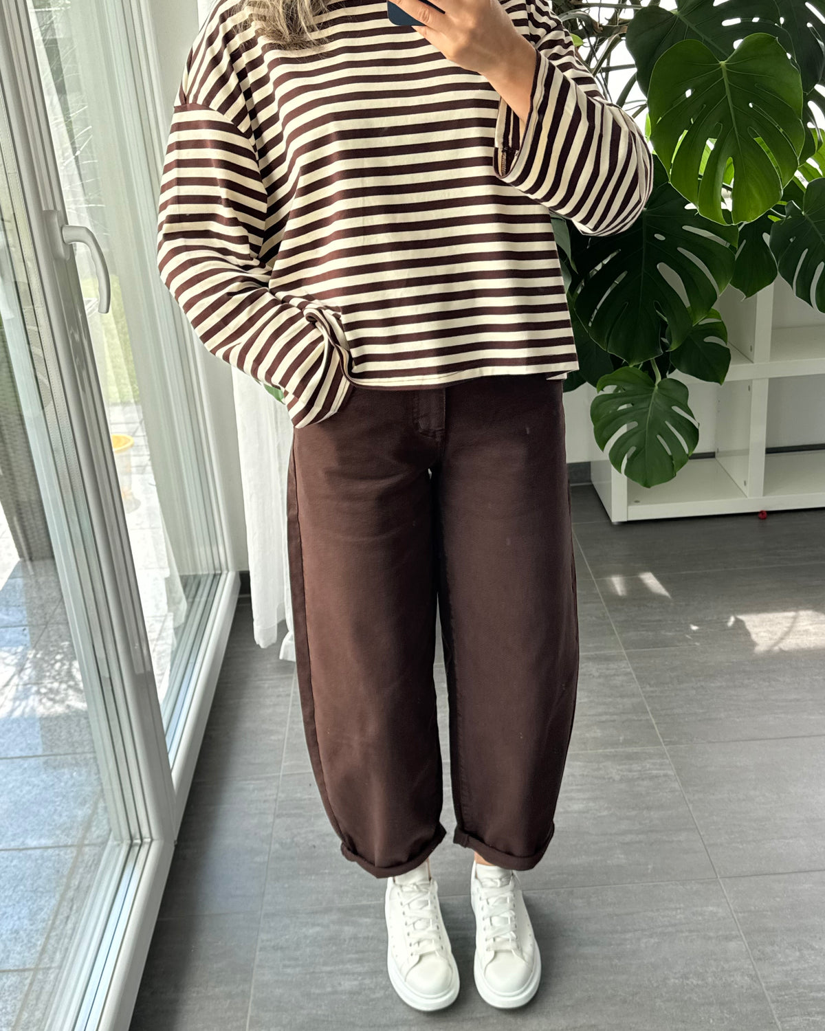Stretch Ballon Jeans Braun