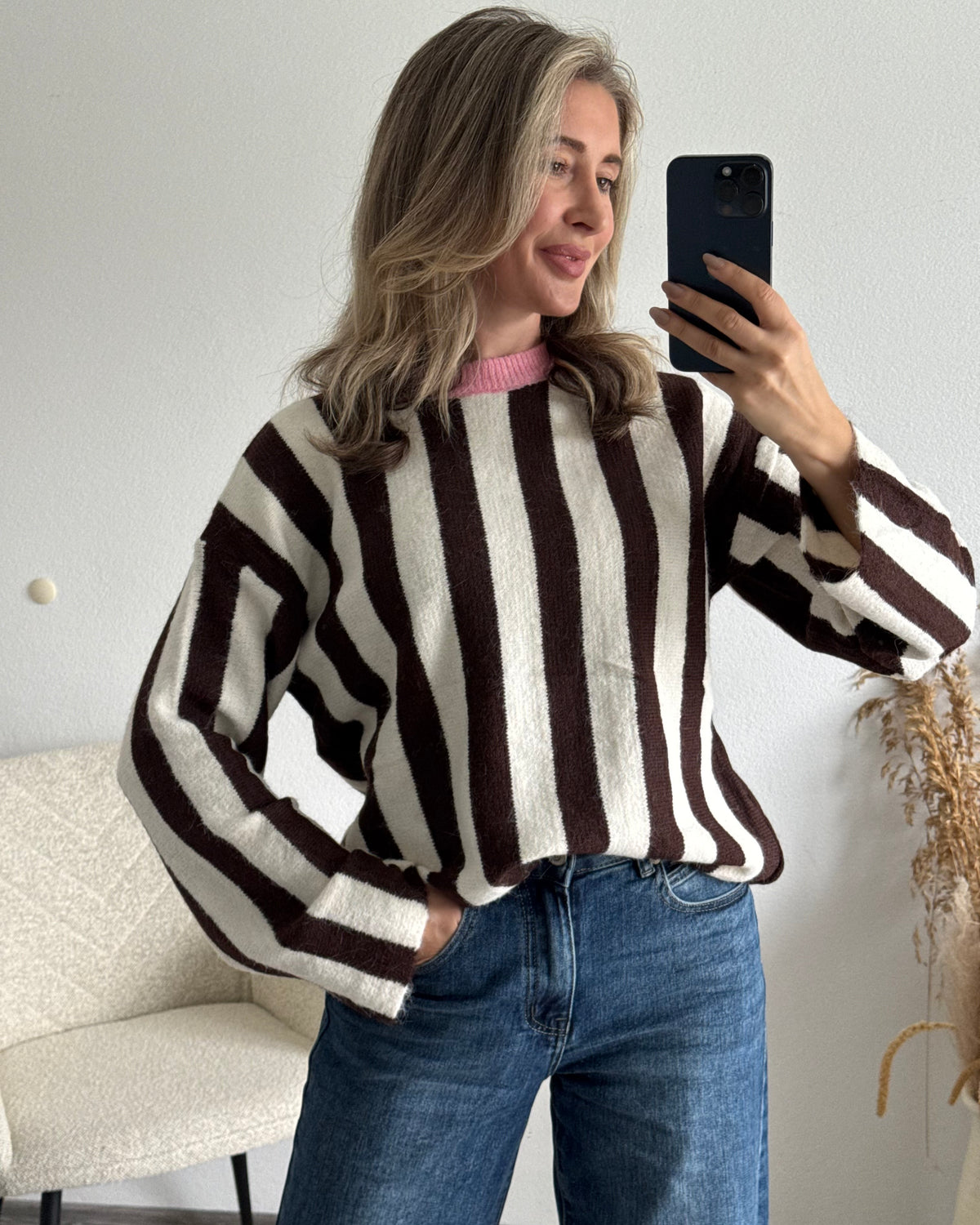Strickpullover Self Love Chocolate Pink
