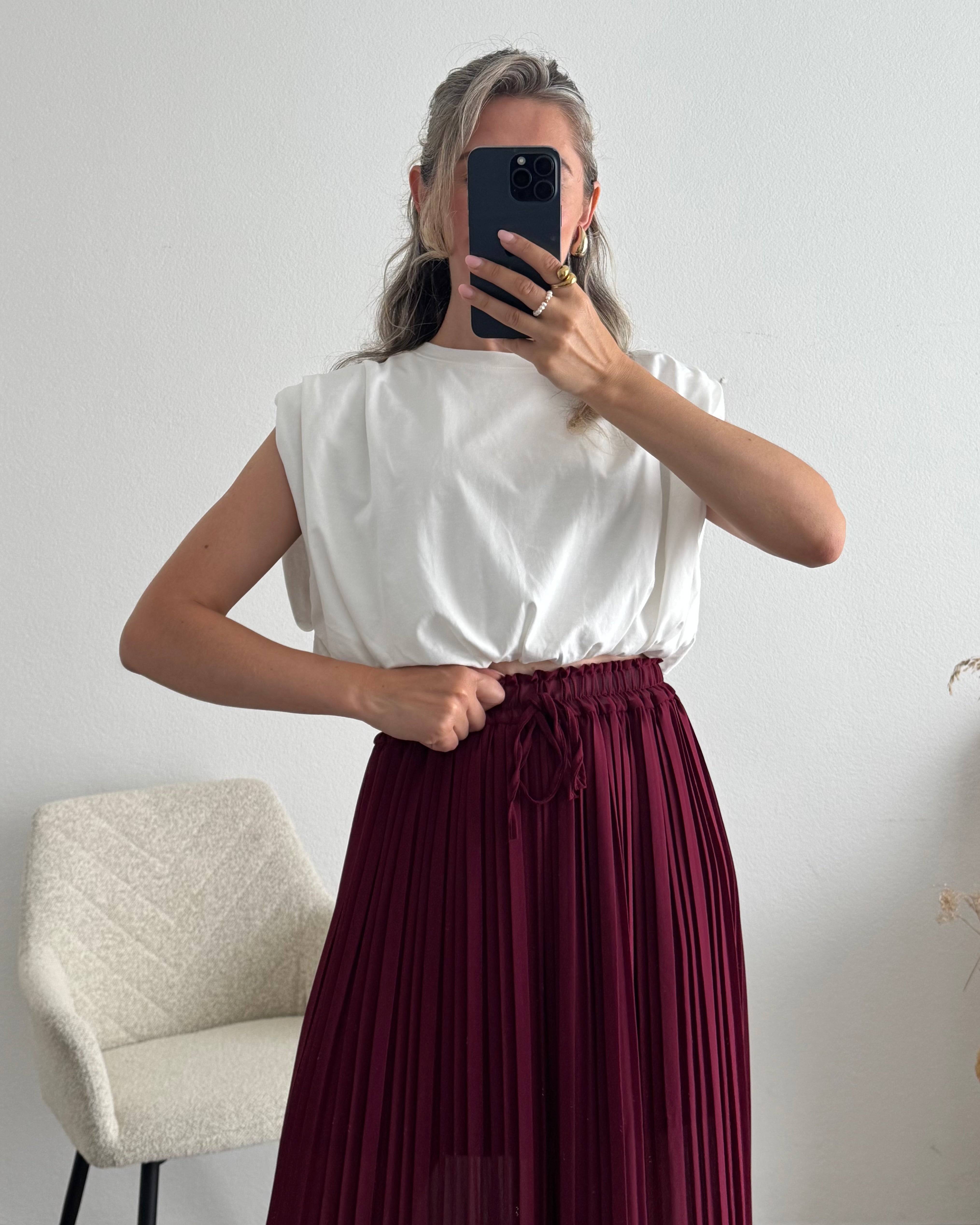 Premium Cropped Shirt Weiß