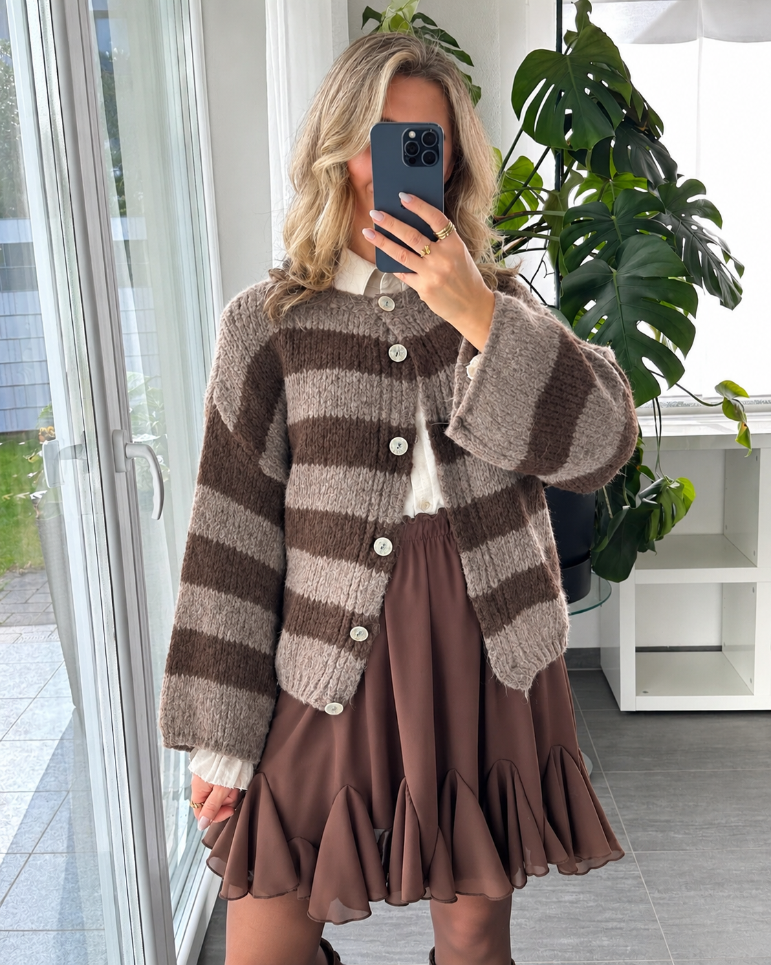 Strickjacke Molly Braun Taupe