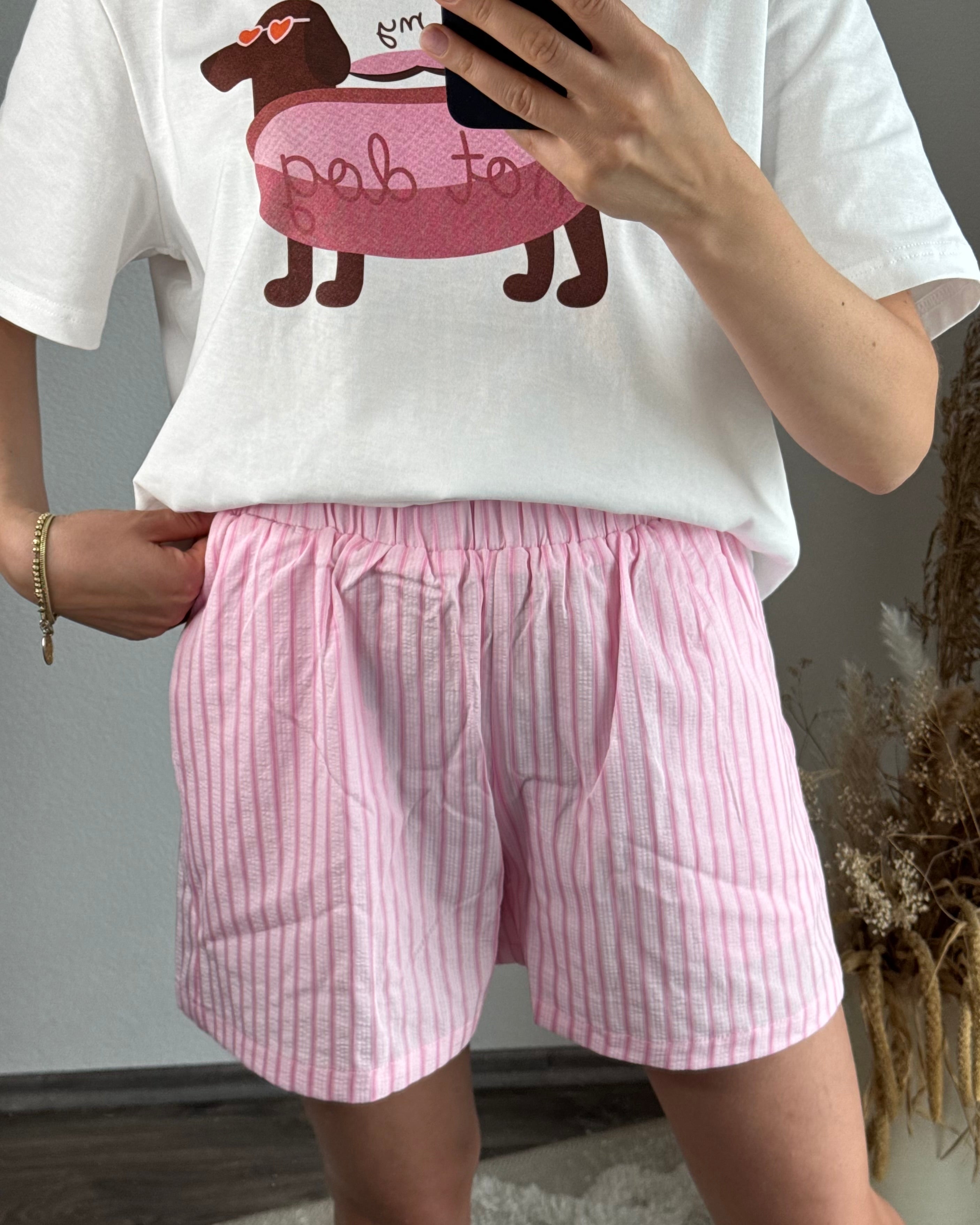 EINZELTEIL stripes Short rosa VOM UMTAUSCH AUSGESCHLOSSEN