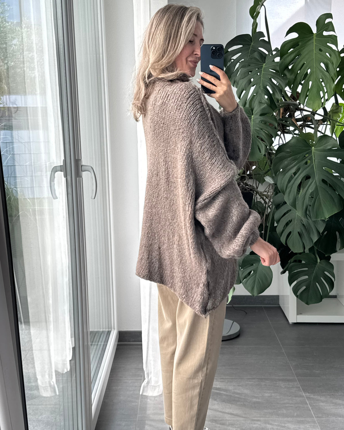 Offener Oversize Cardigan Lea Taupe