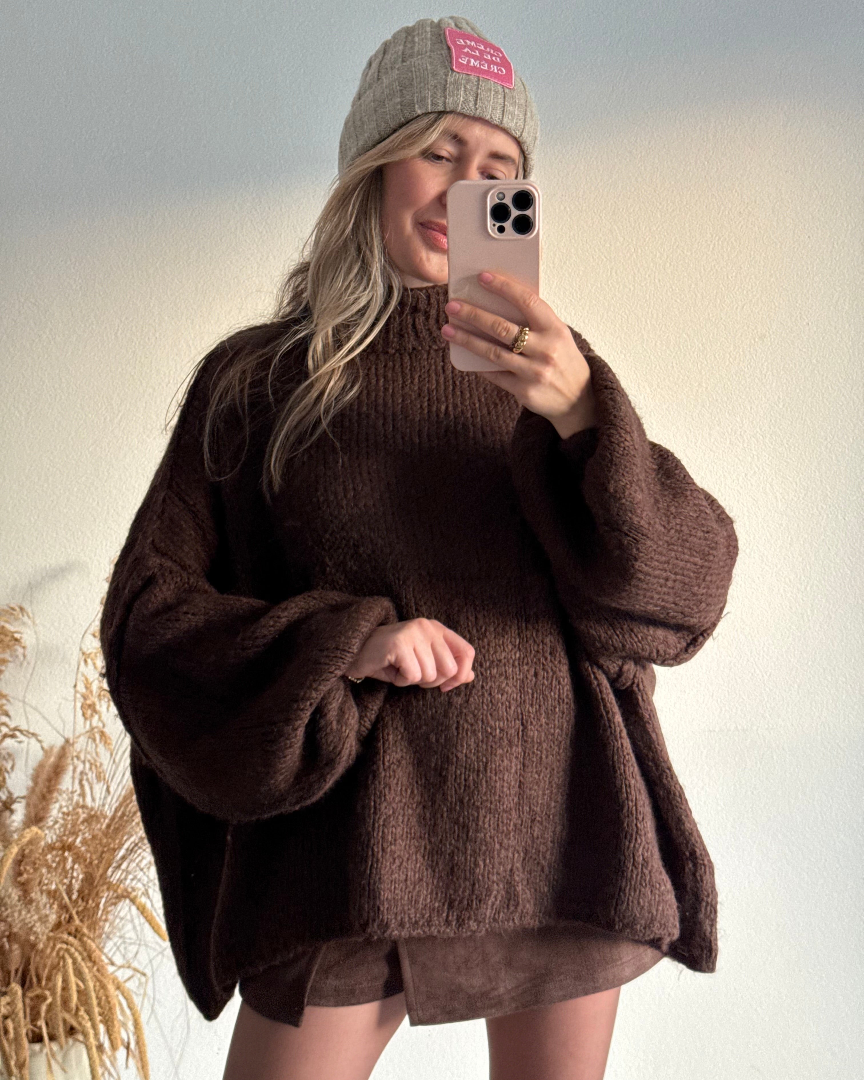 Flauschi Oversize Pulli SCHOKO