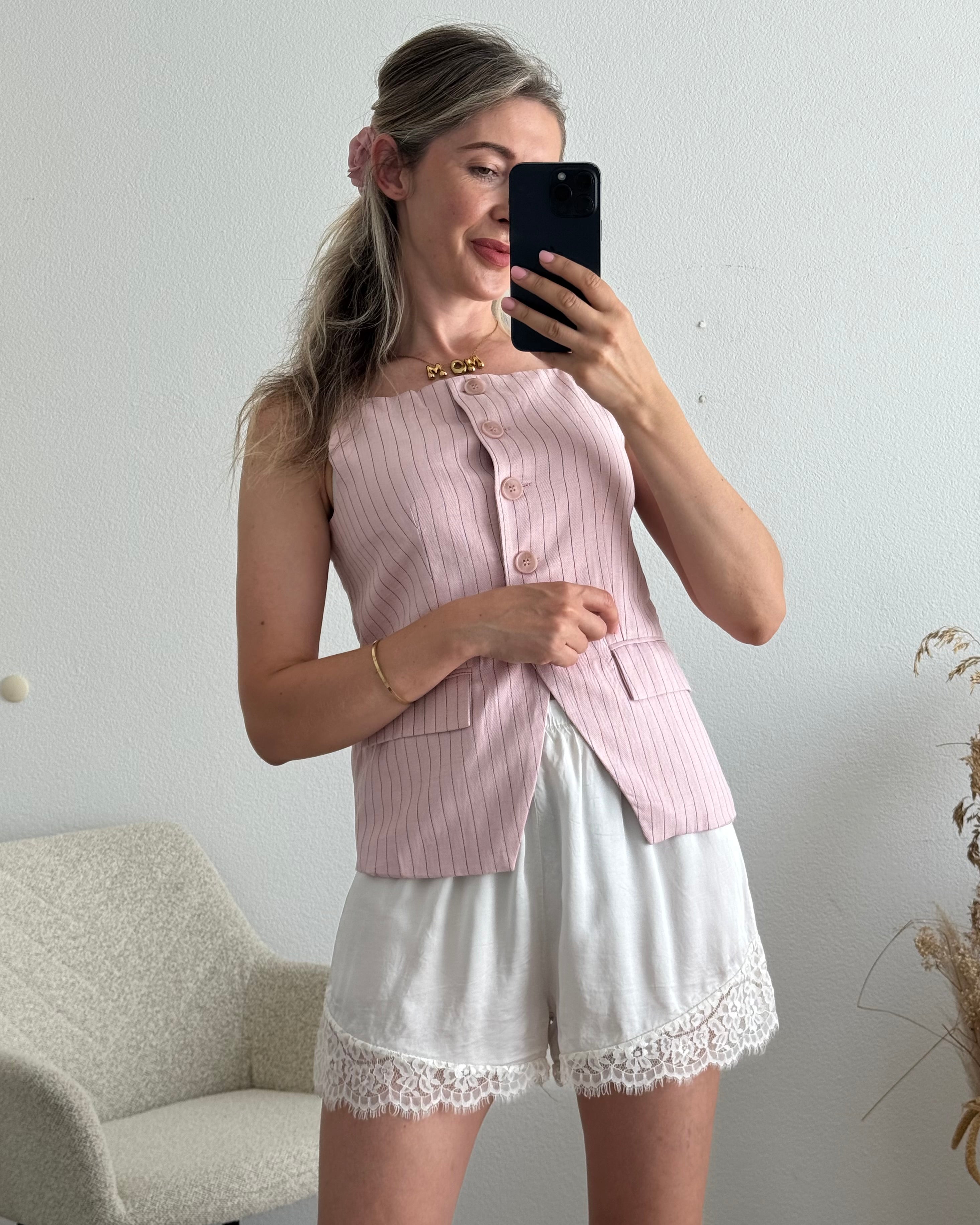 Spitzen Shorts Beige