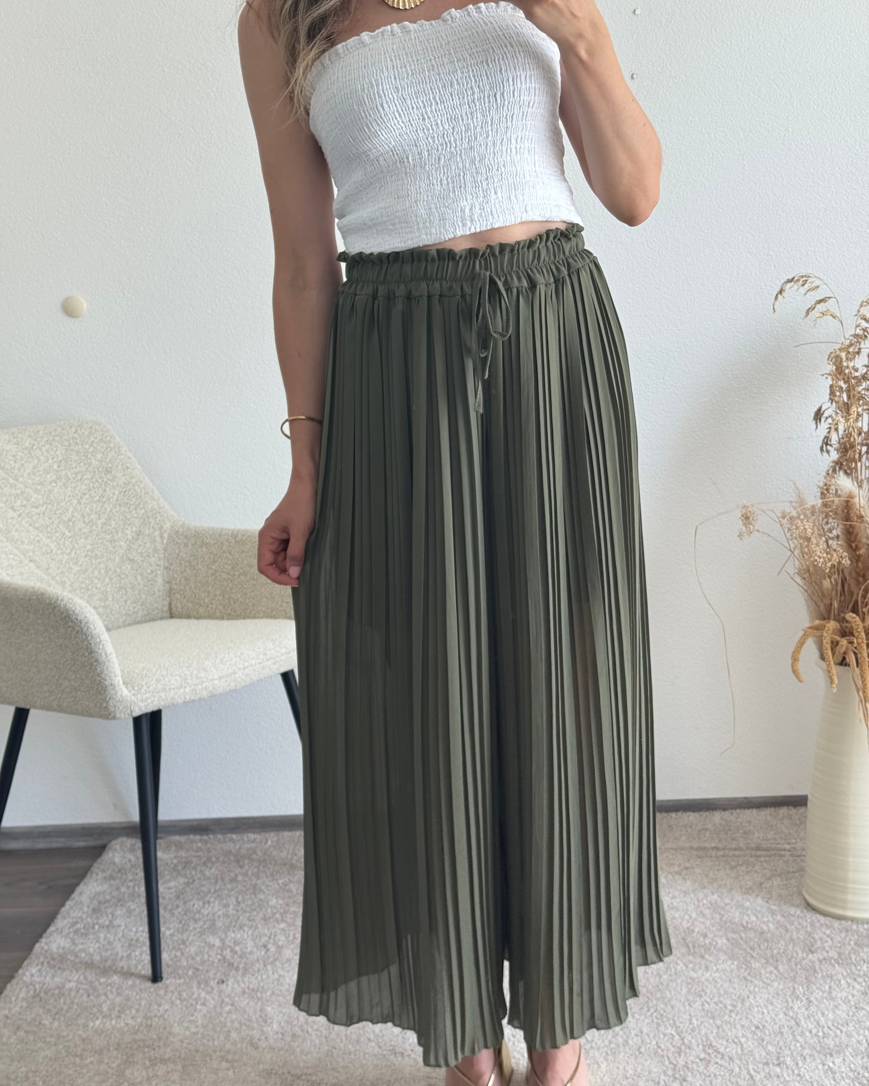 Plisseehose Khaki