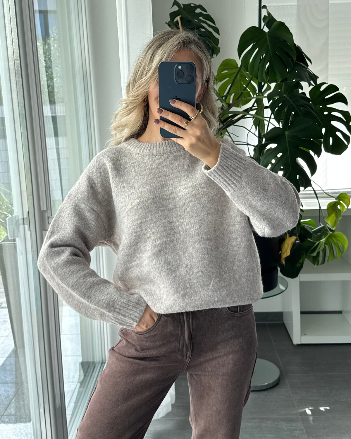 supersoft oversize Pullover Taupe