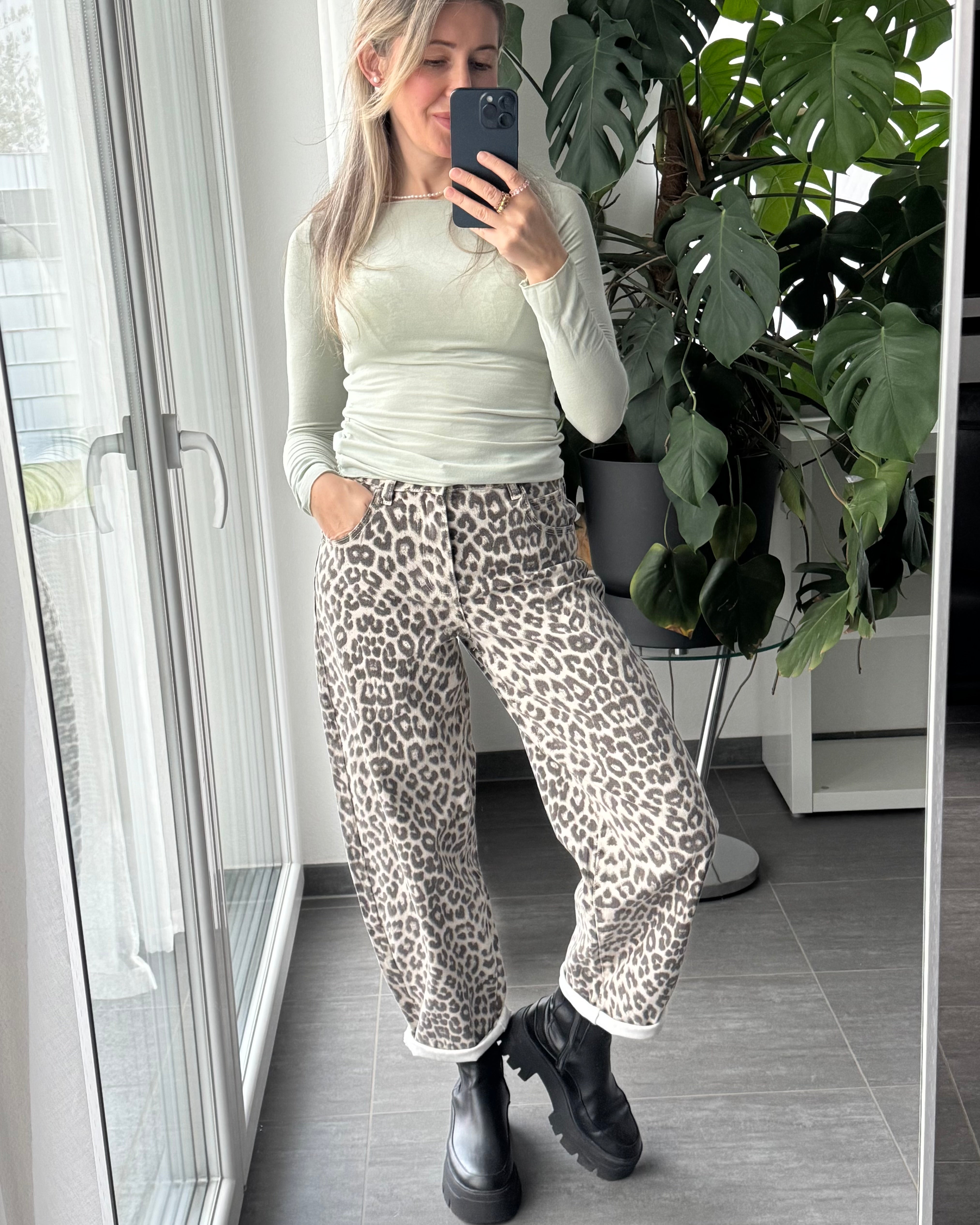 Stretch Balloon Jeans Leo Pard