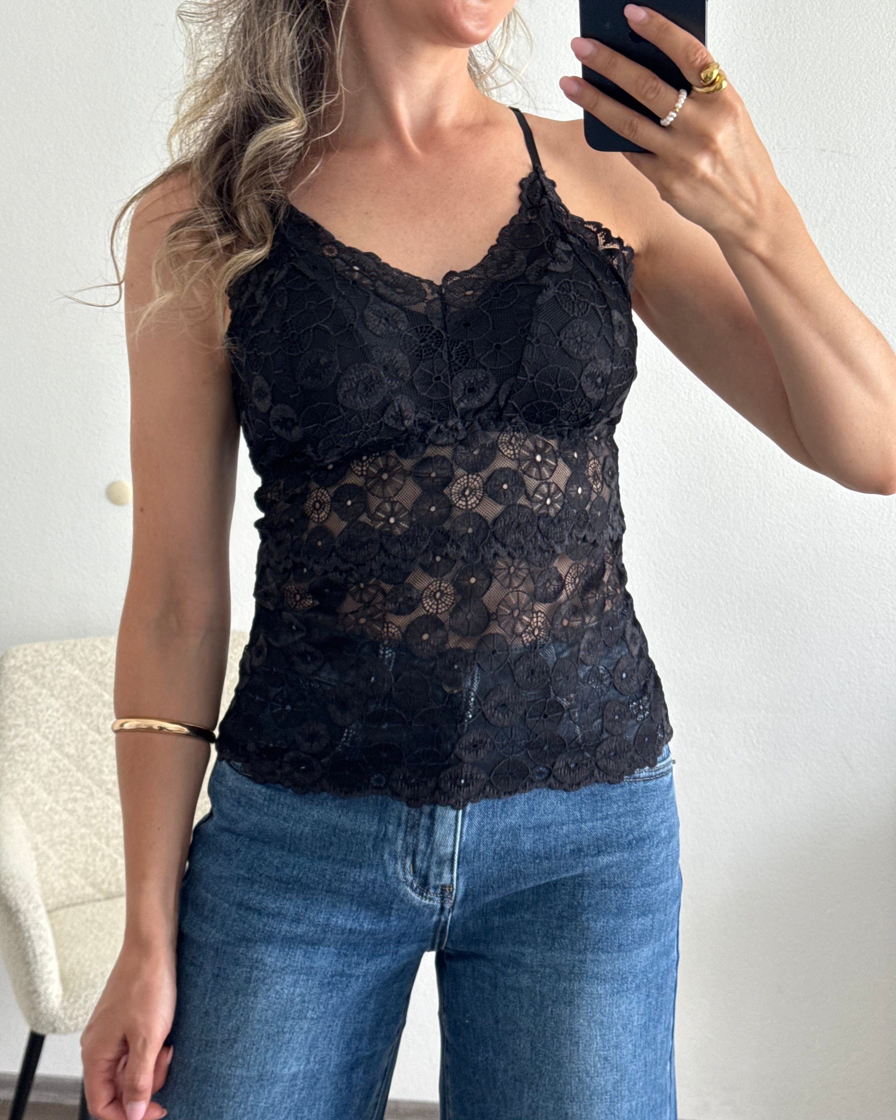 Spitzentop Lace Love Schwarz