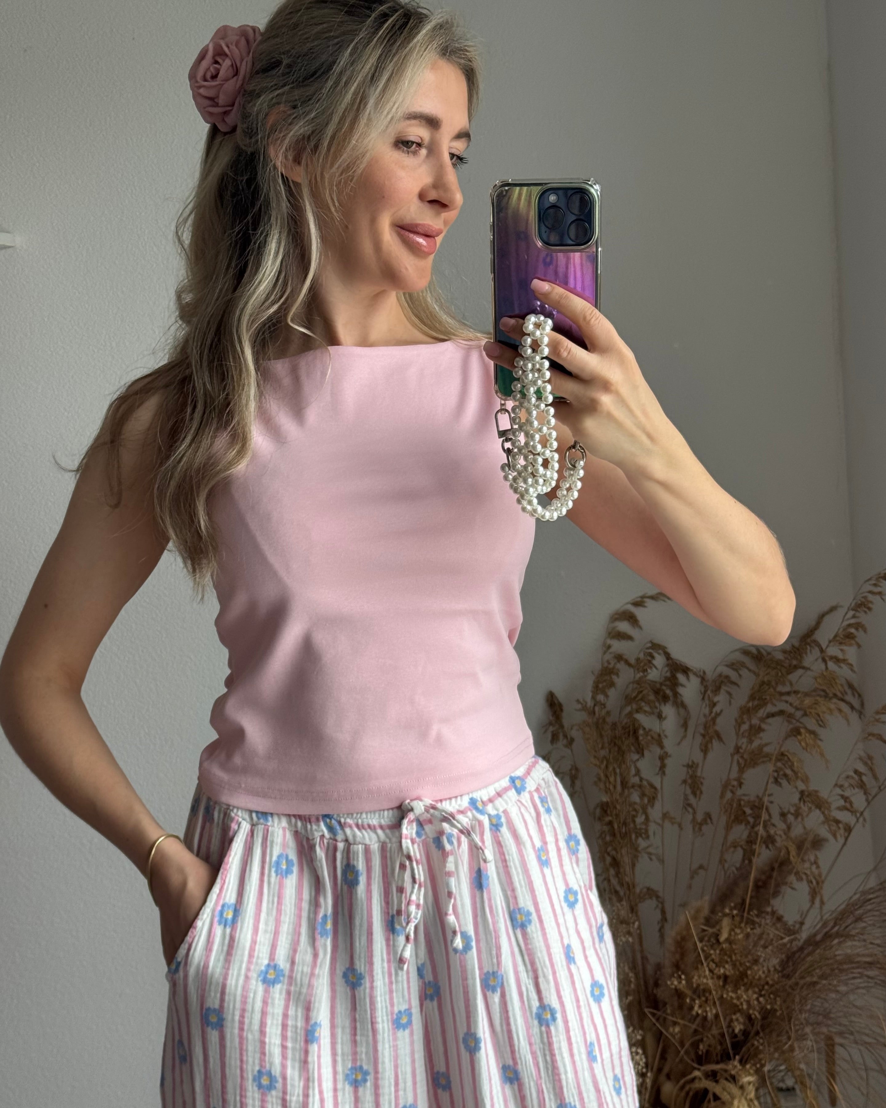 LOUNGE SHIRT ROSA kurzarm