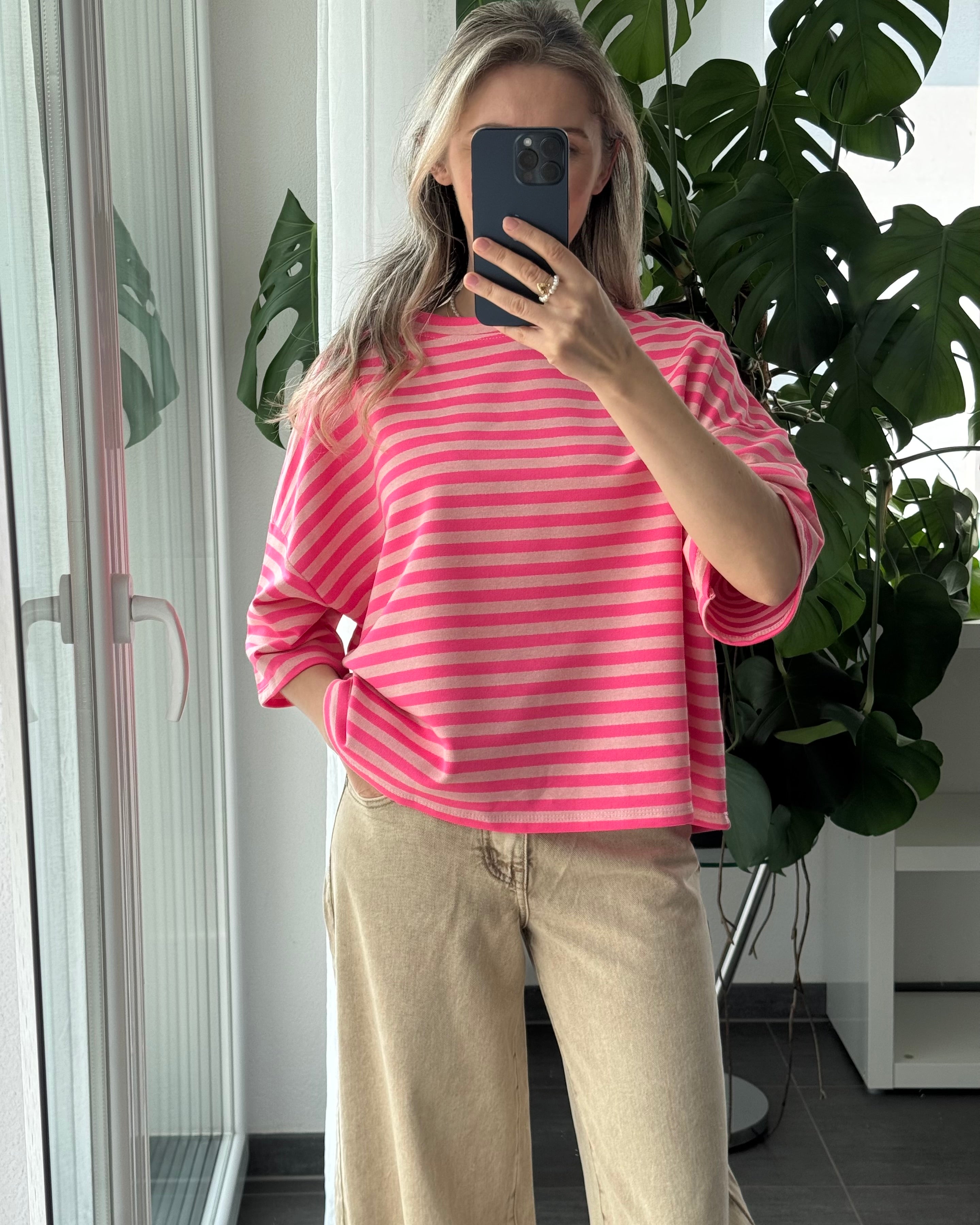 Shirt Streifenliebe Rosa Pink