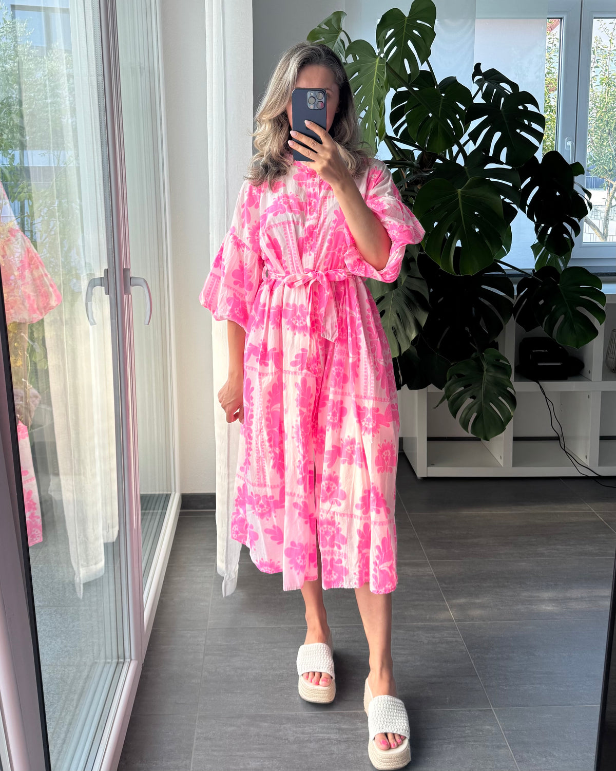 Kleid Livia weiß Pink