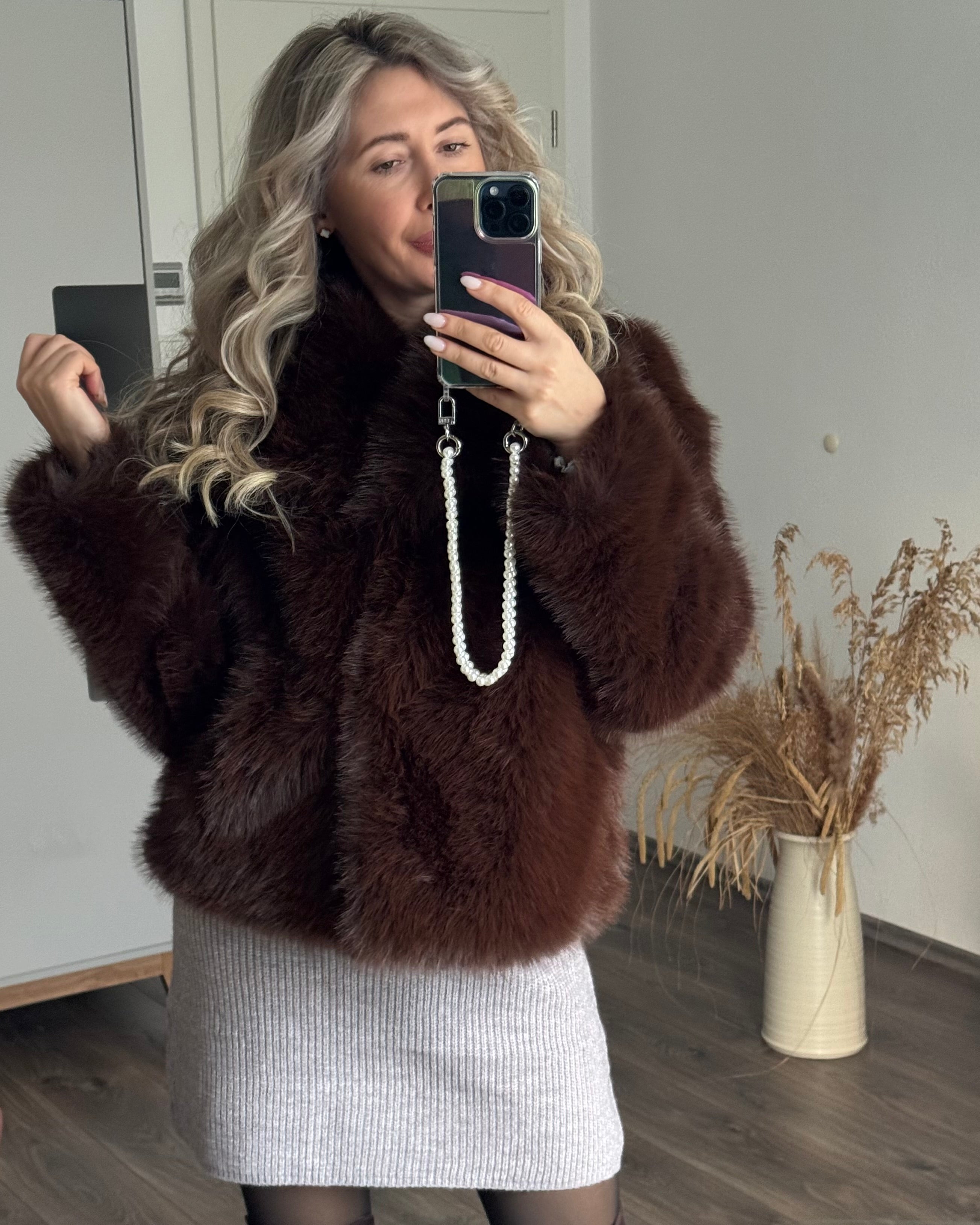 Kunstfell Jacke BRAUN