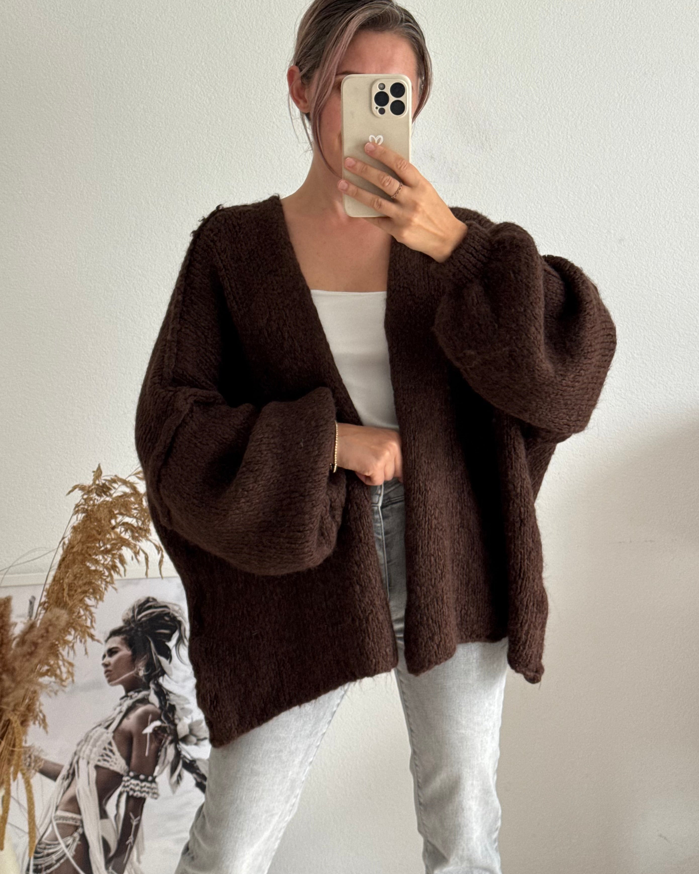 Offener Oversize Cardigan Lea BRAUN