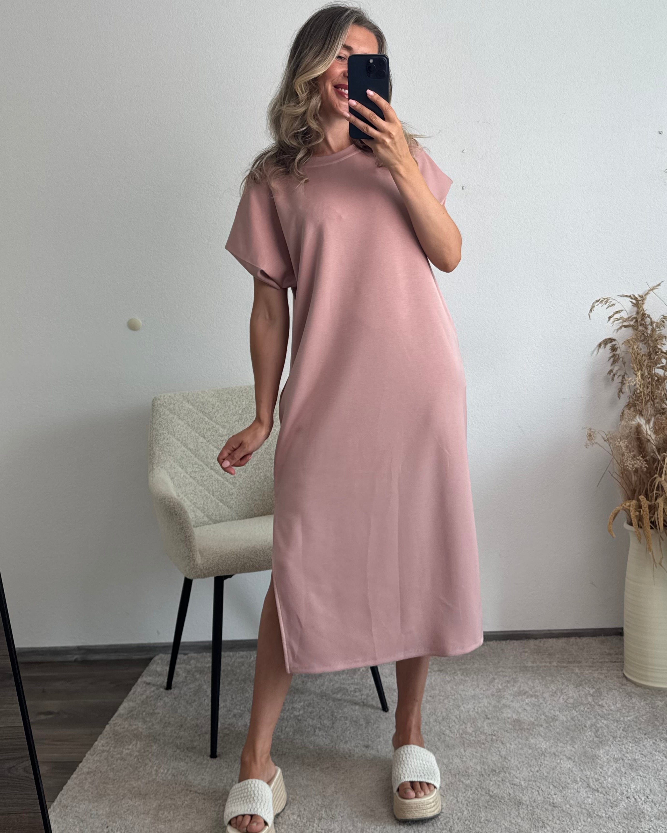 Oversize Kleid Butterstoff Luna rosa