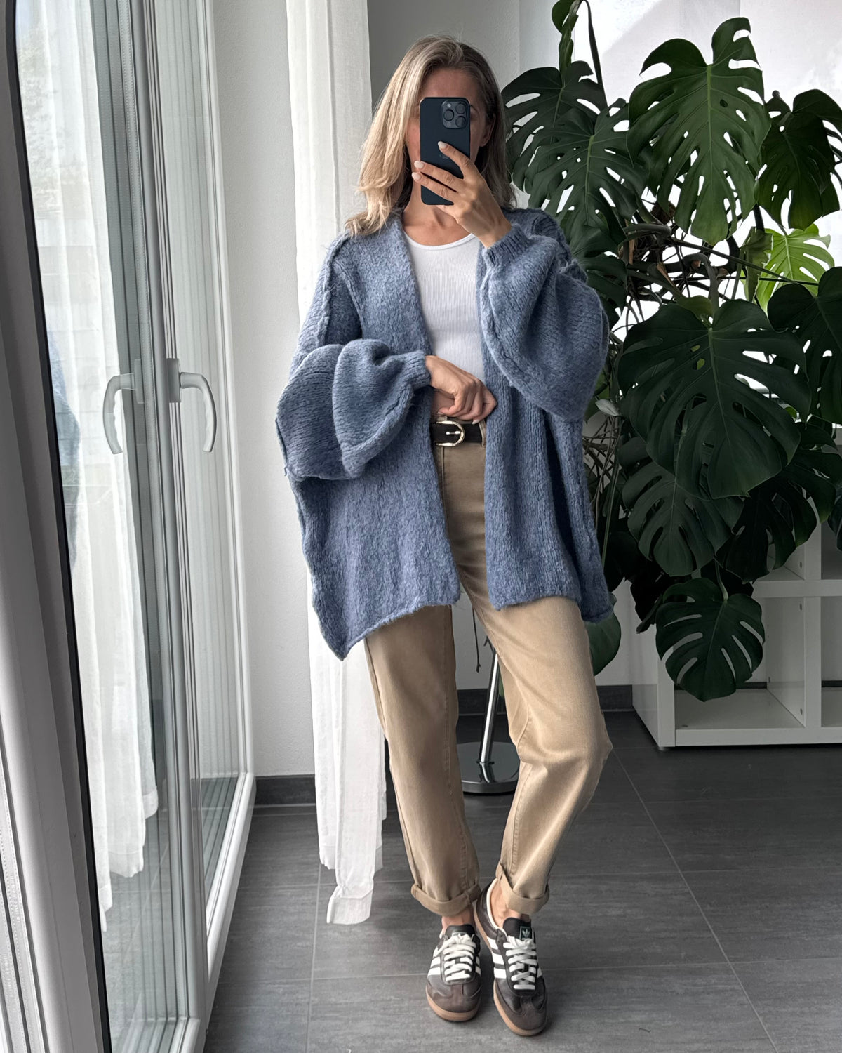 Offener Oversize Cardigan Lea Blau