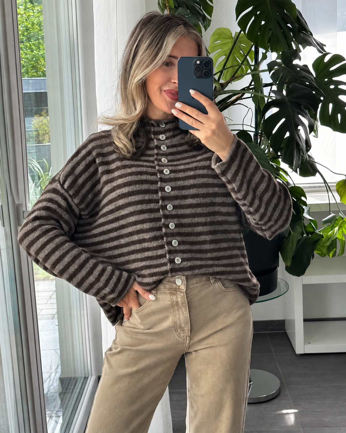 Cardigan Cozy Days Braun Taupe