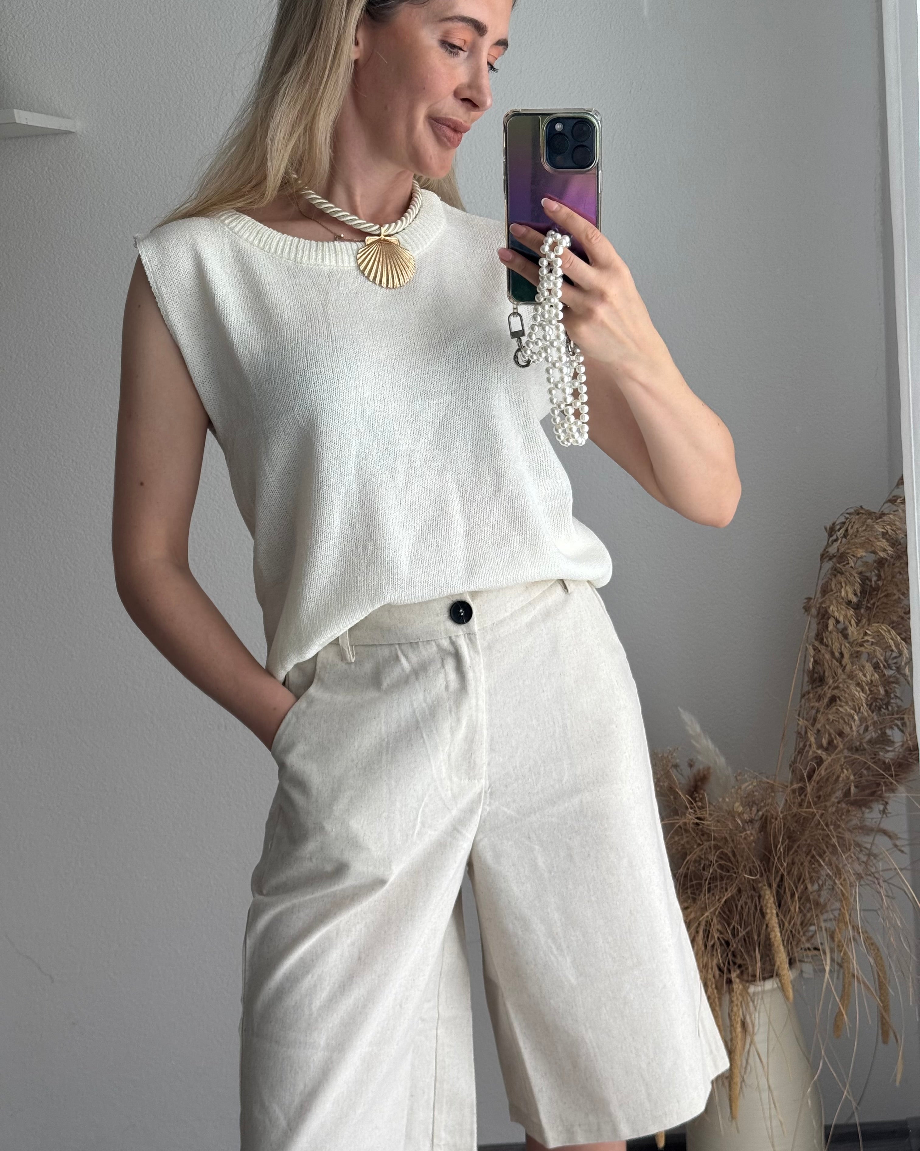 Leinen Bermuda Shorts