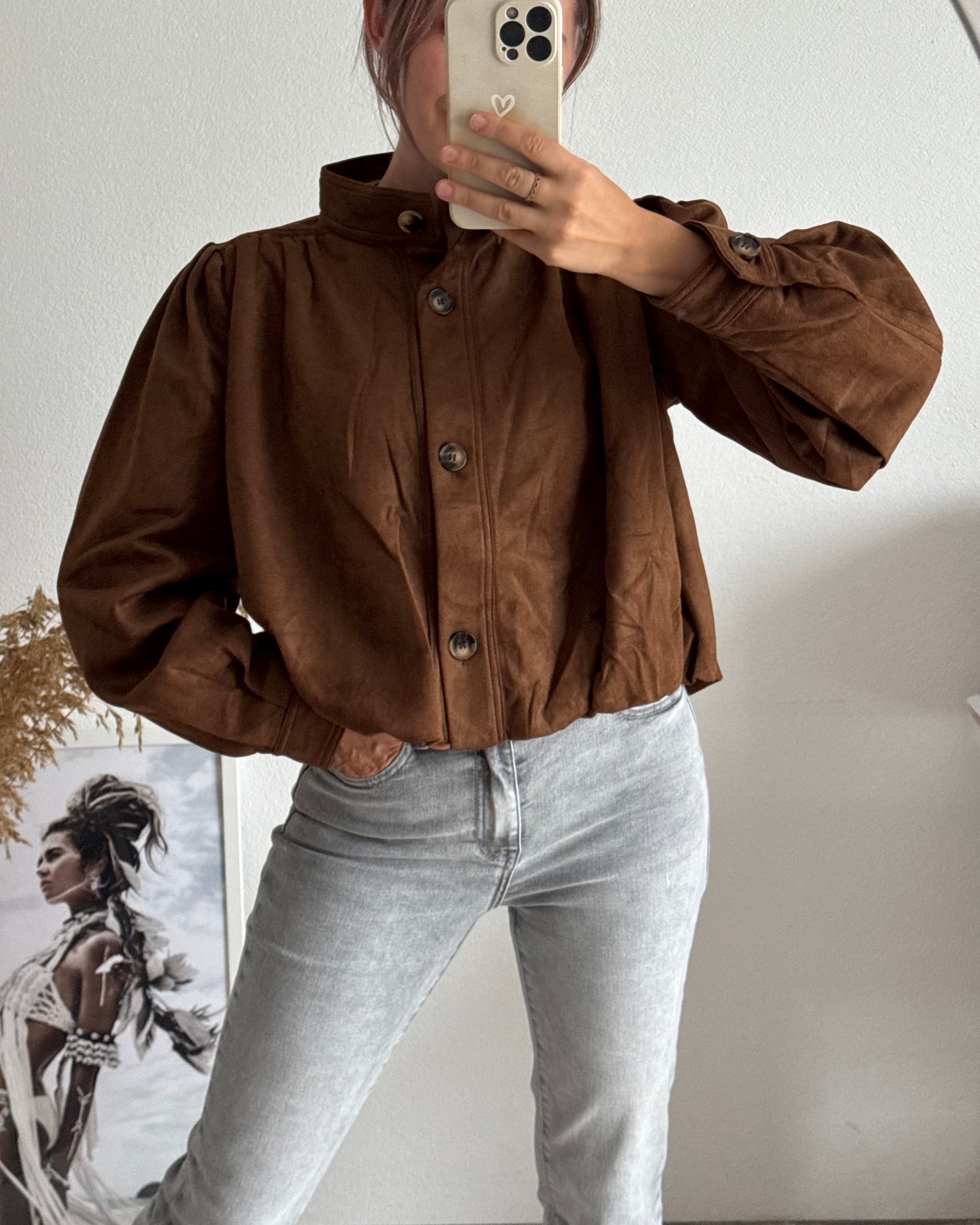 Wildleder Bomberjacke Hellbraun