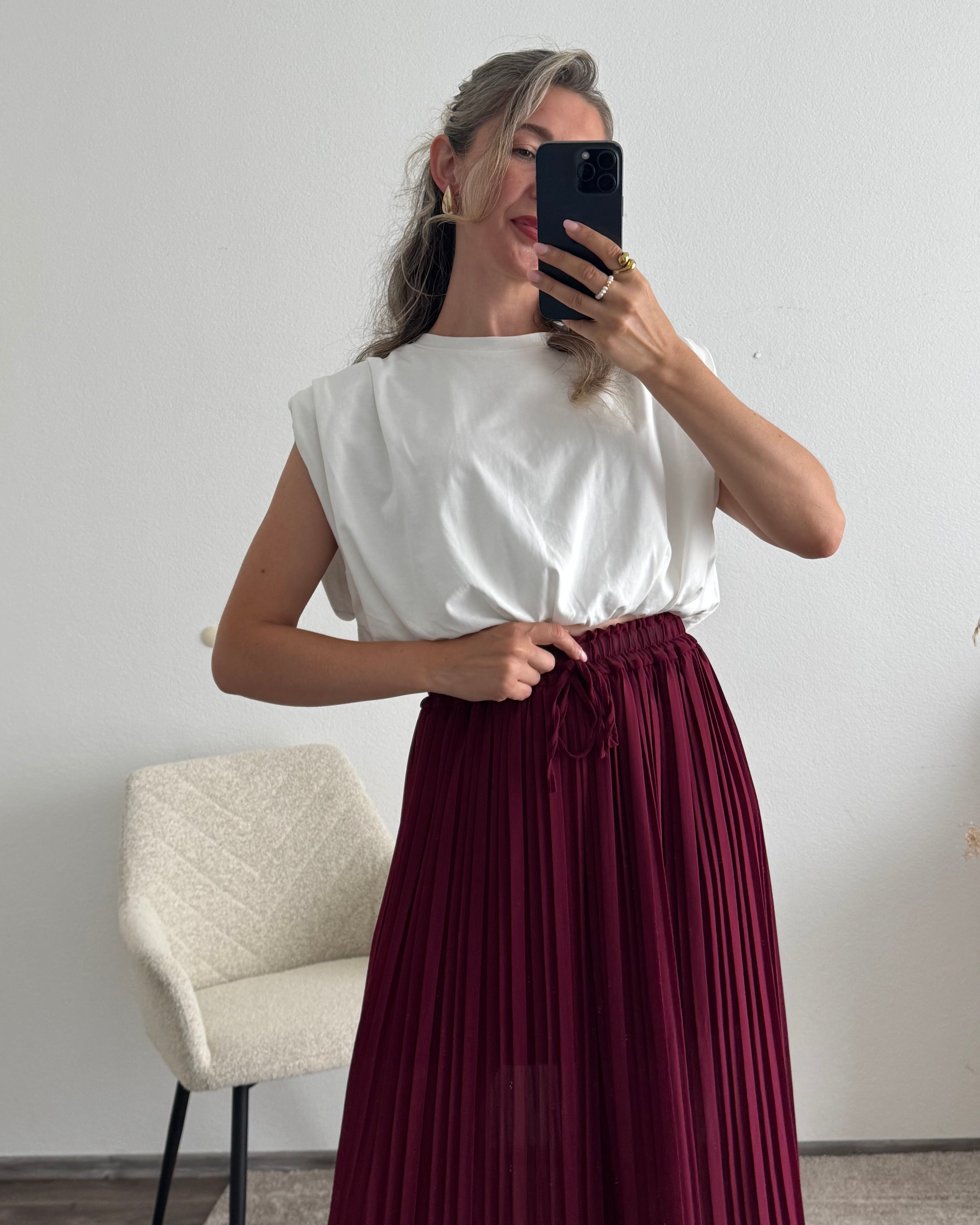 Premium Cropped Shirt Weiß