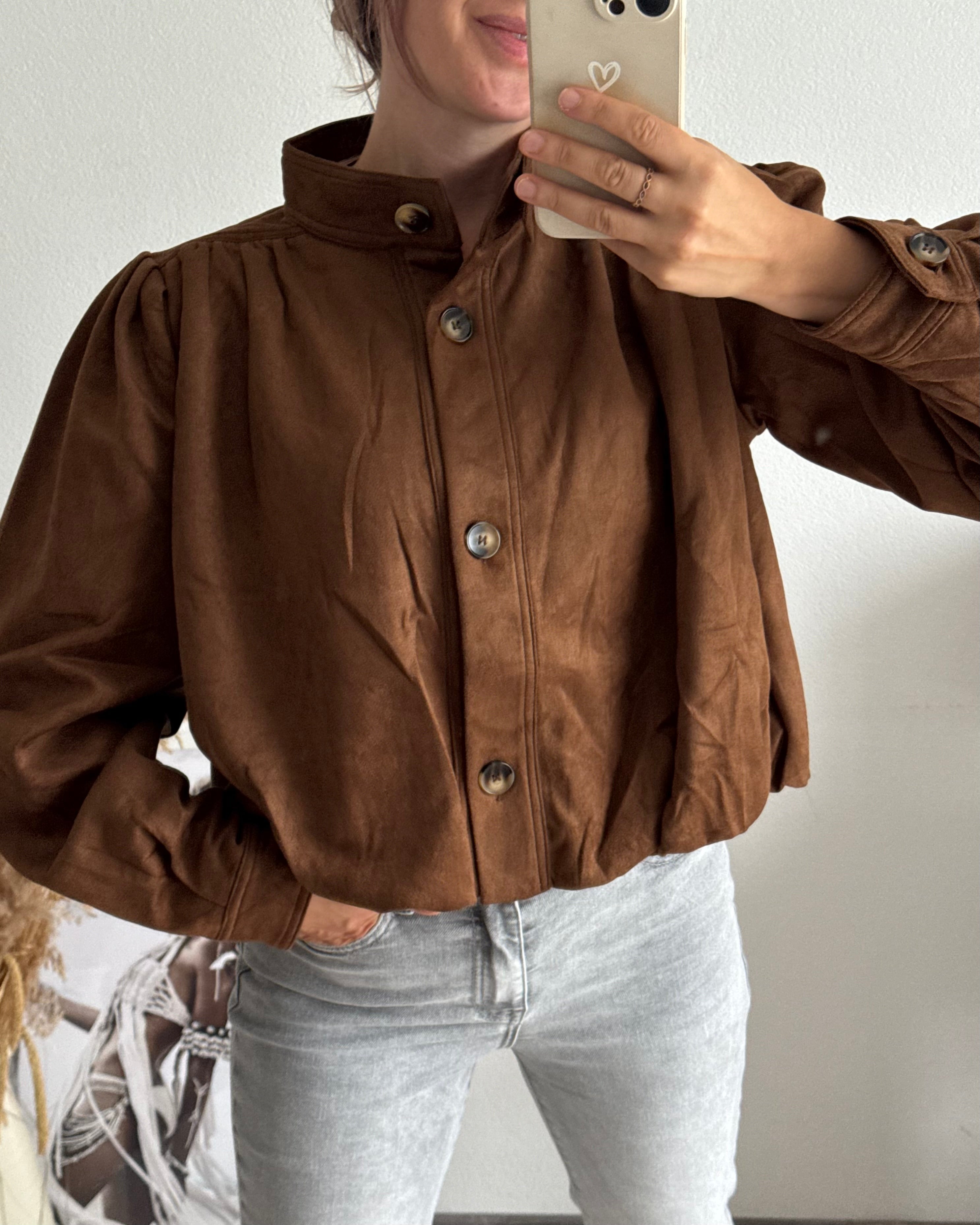 Wildleder Bomberjacke Hellbraun