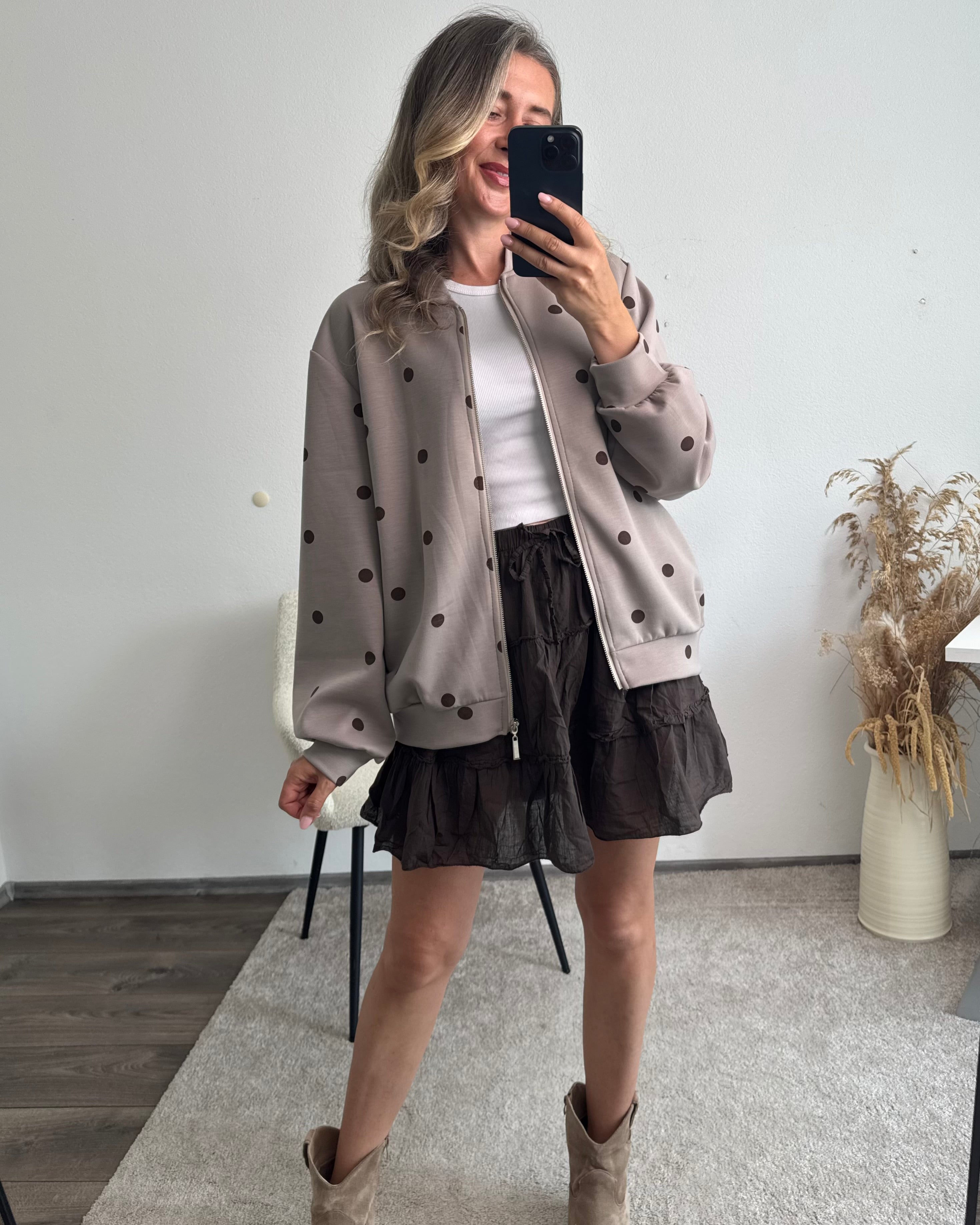 Sweatjacke Mocha Dots