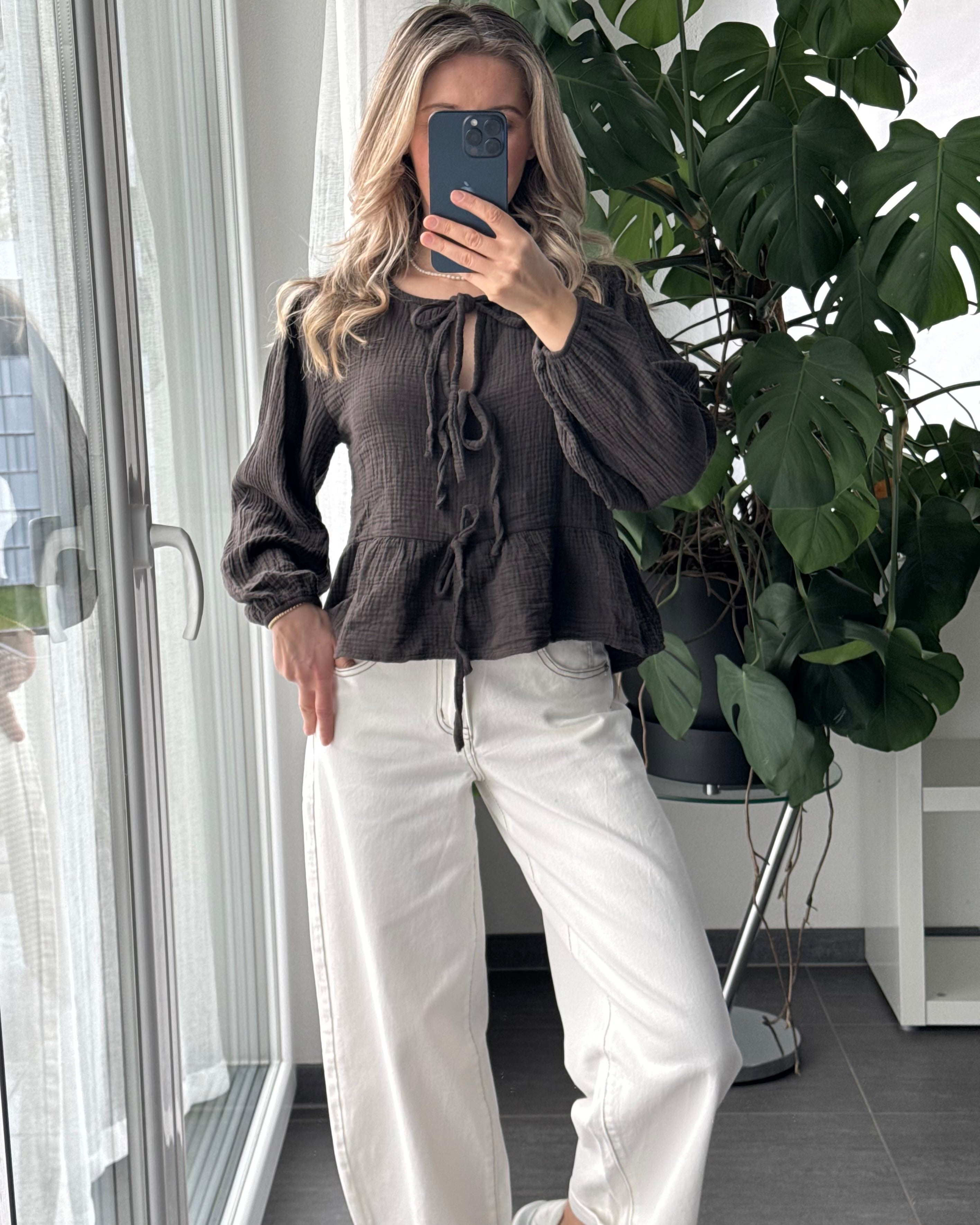 Musselinbluse Melly Braun