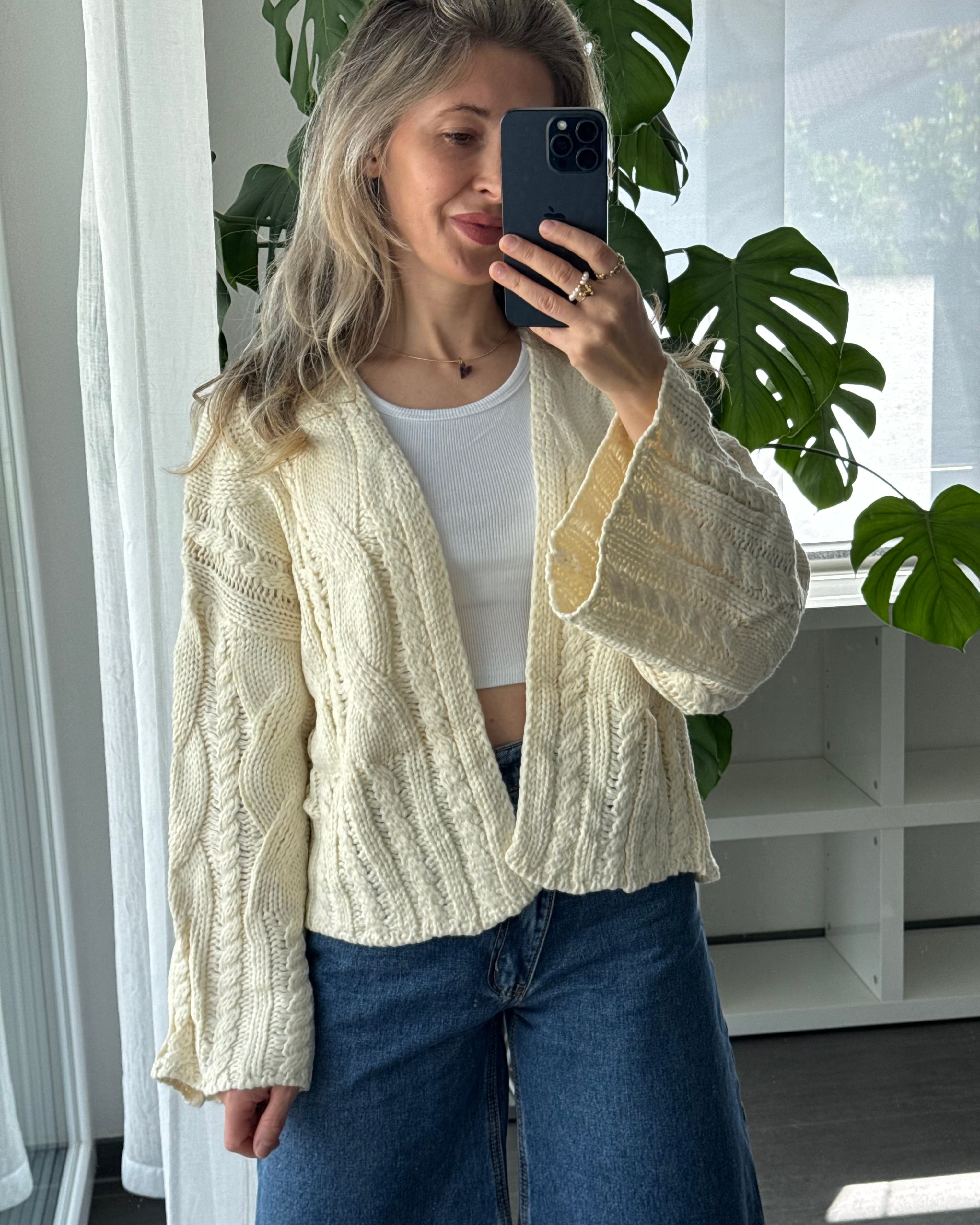 Offener Cardigan Creme