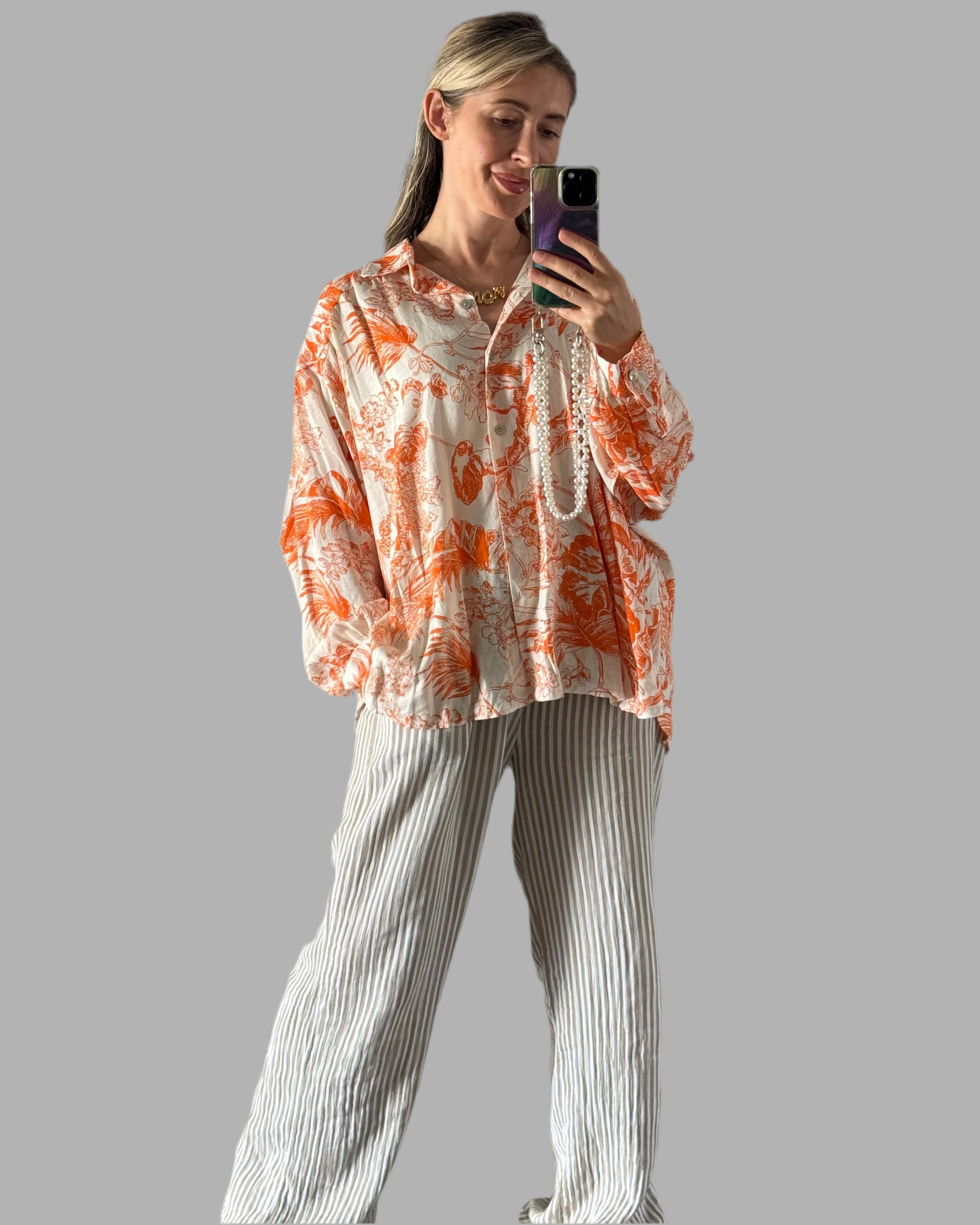 EINZELTEIL Hemdbluse Print VOM UMTAUSCH AUSGESCHLOSSEN
