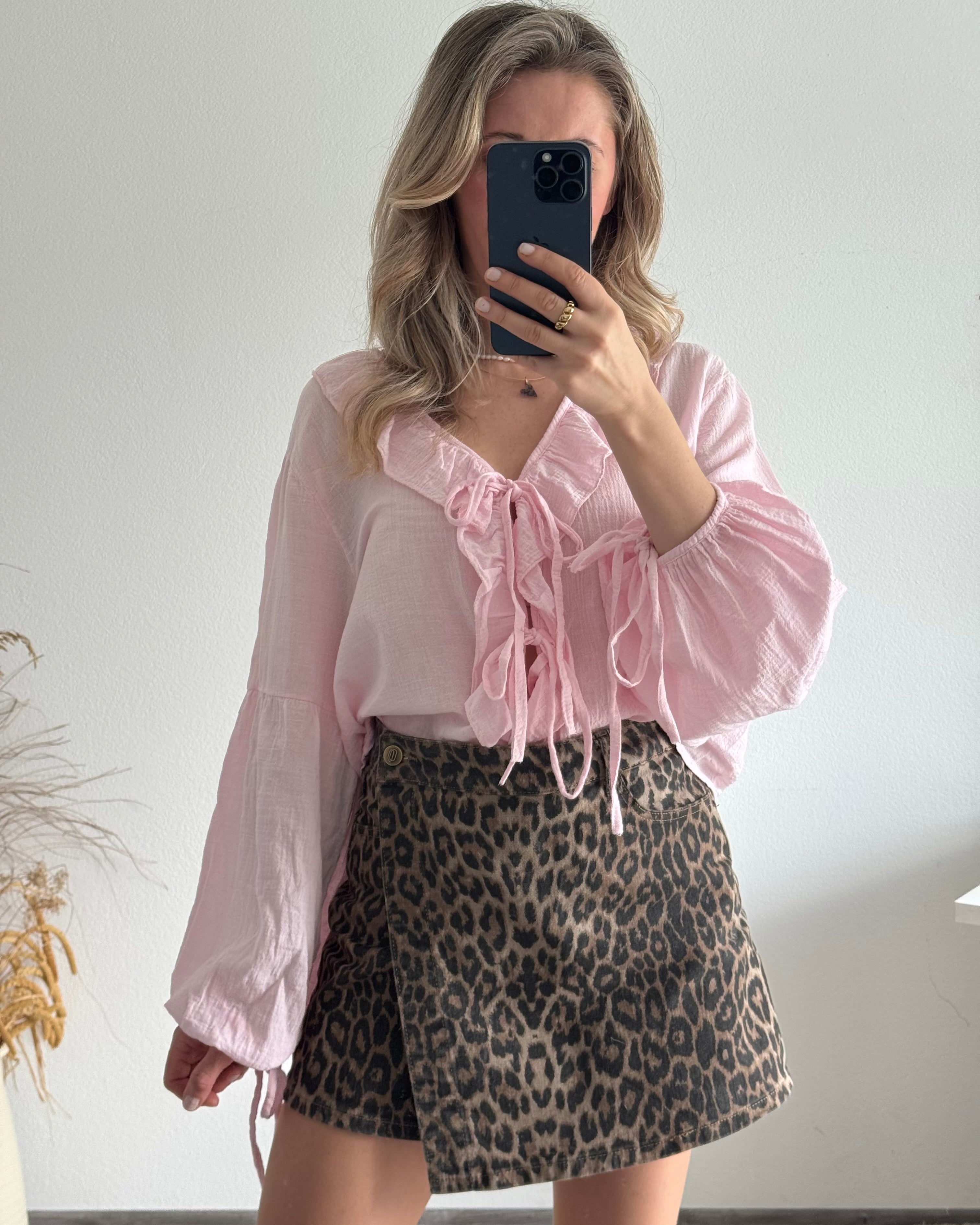 Rüschenbluse Mila rosa
