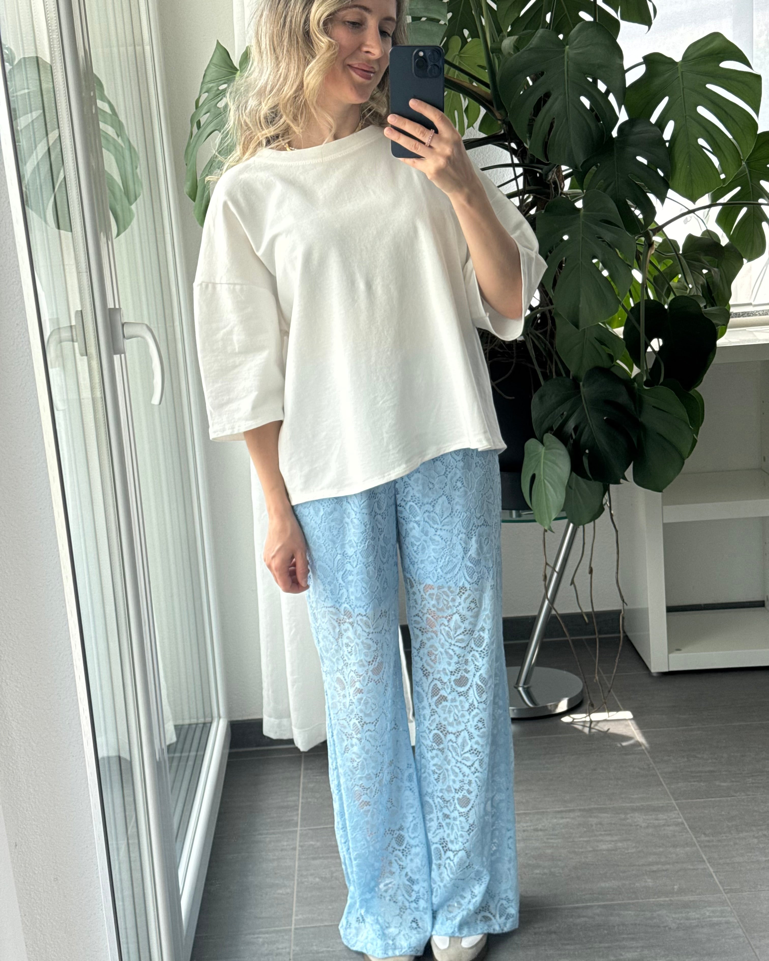 Spitzenhose blau