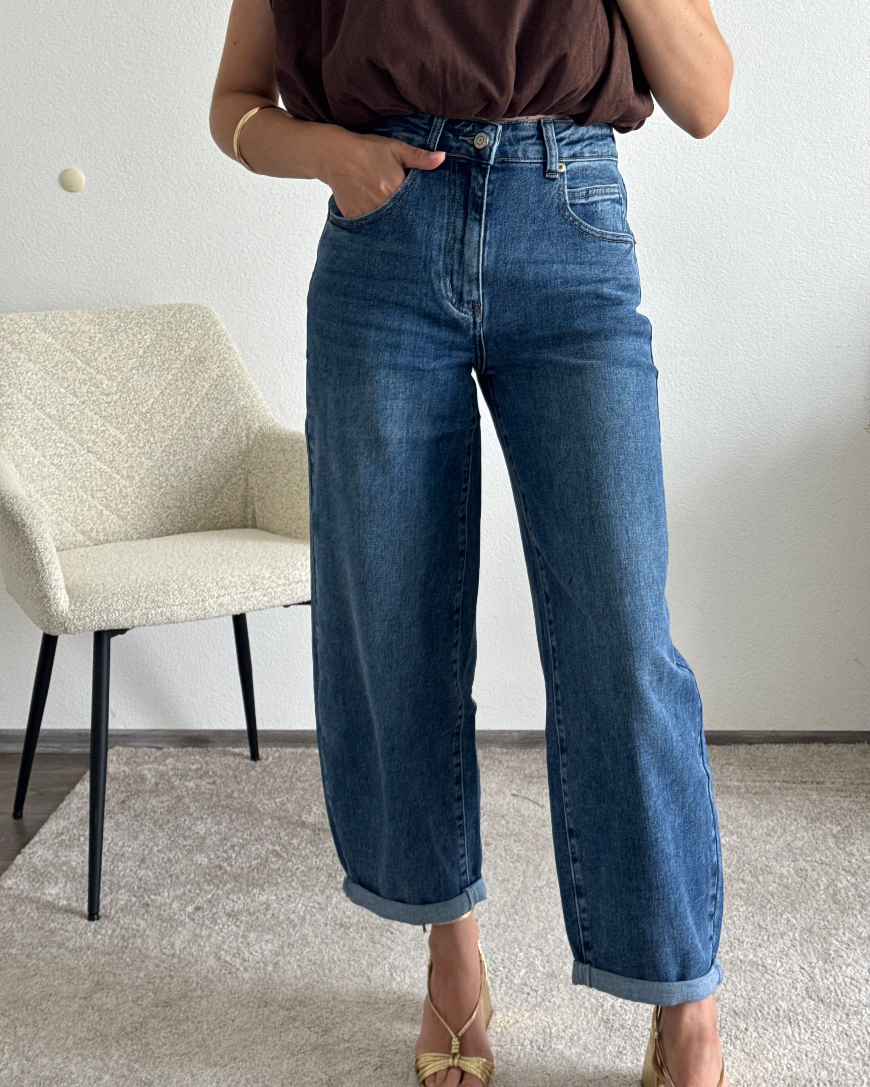 Stretch Ballon Jeans Blau